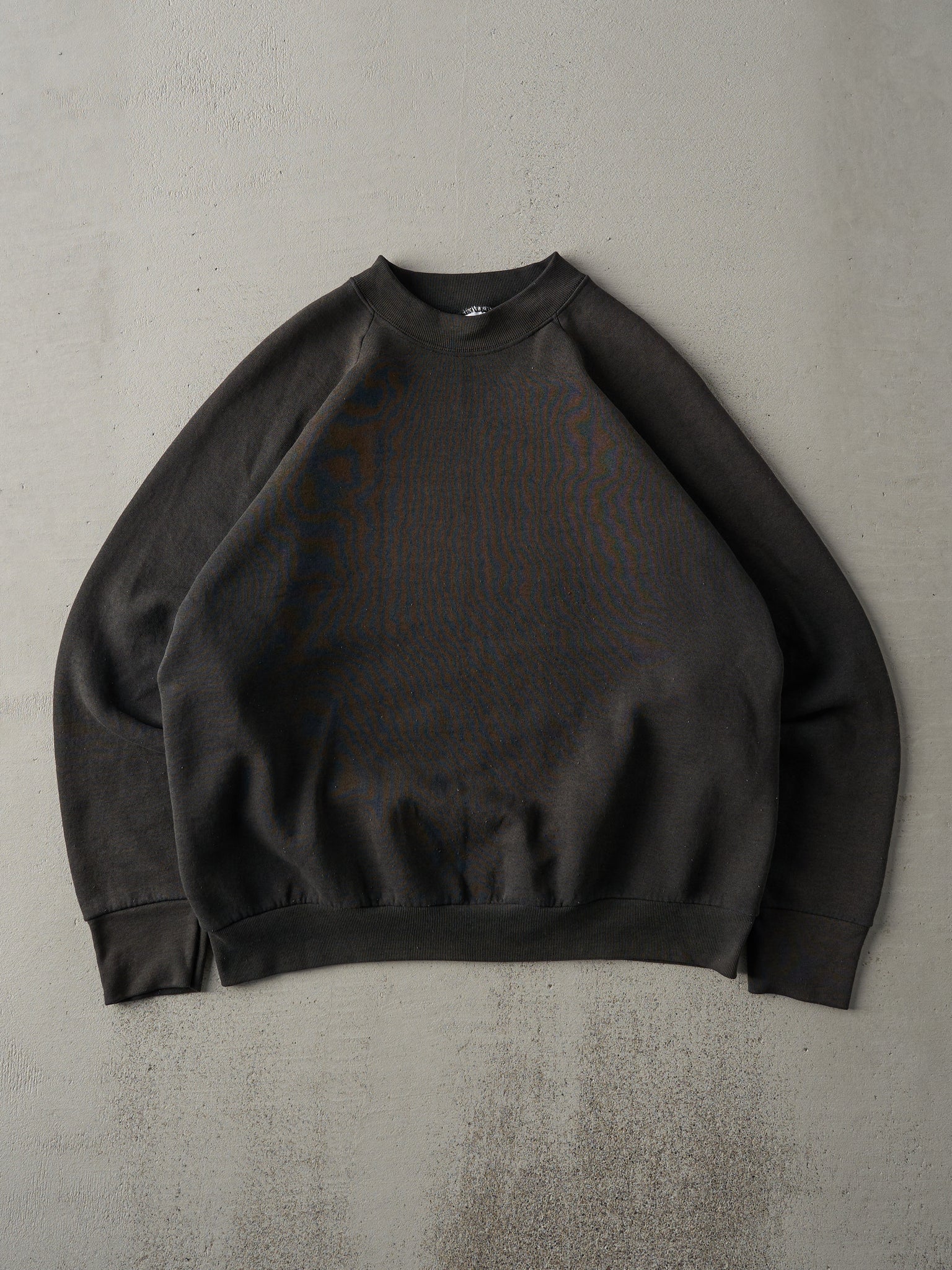 Vintage 80s Faded Black Blank Boxy Crewneck (L)