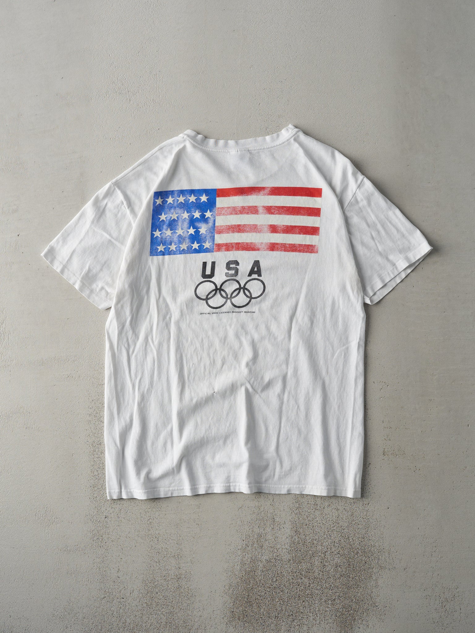 Vintage 95' White Looney Tunes USA Olympics Long Tee (M)