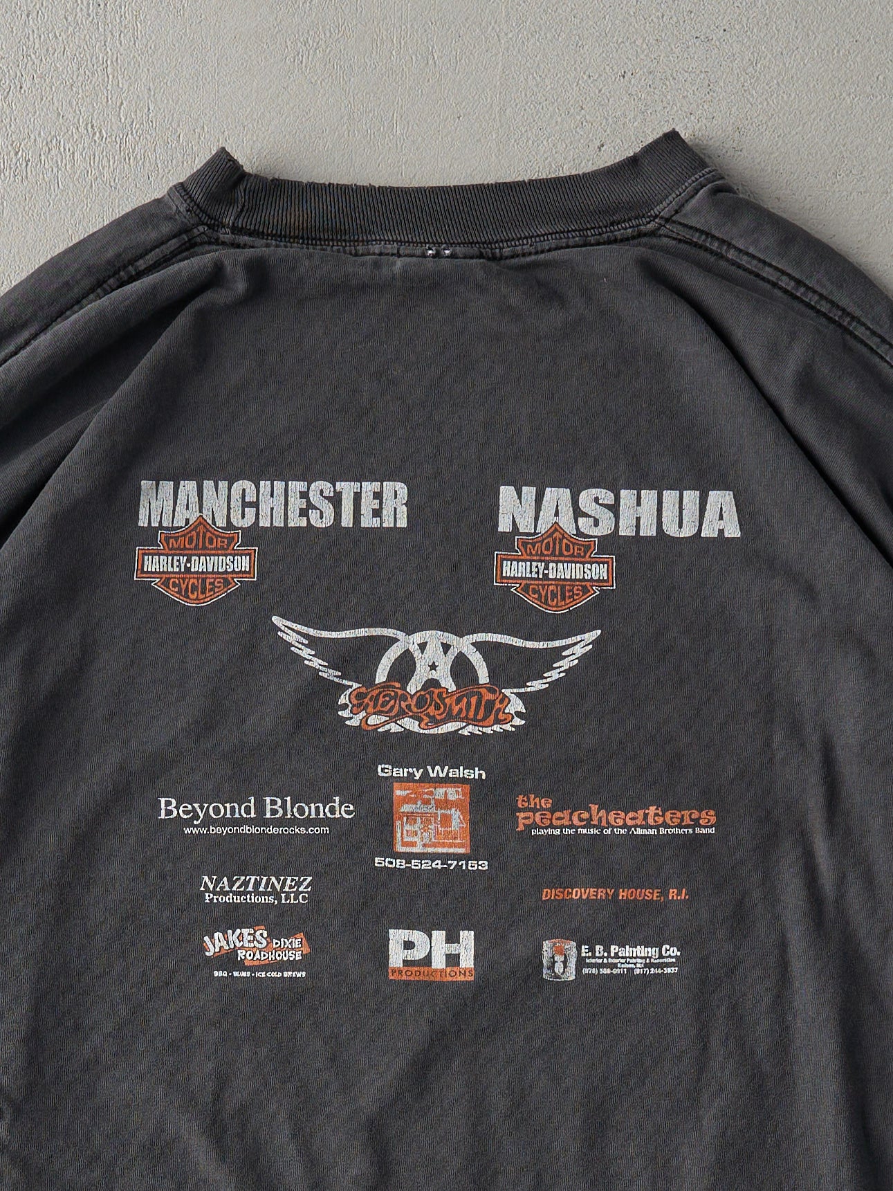Vintage 90s Faded Black Motorcycle Poker Run Long Sleeve (L)