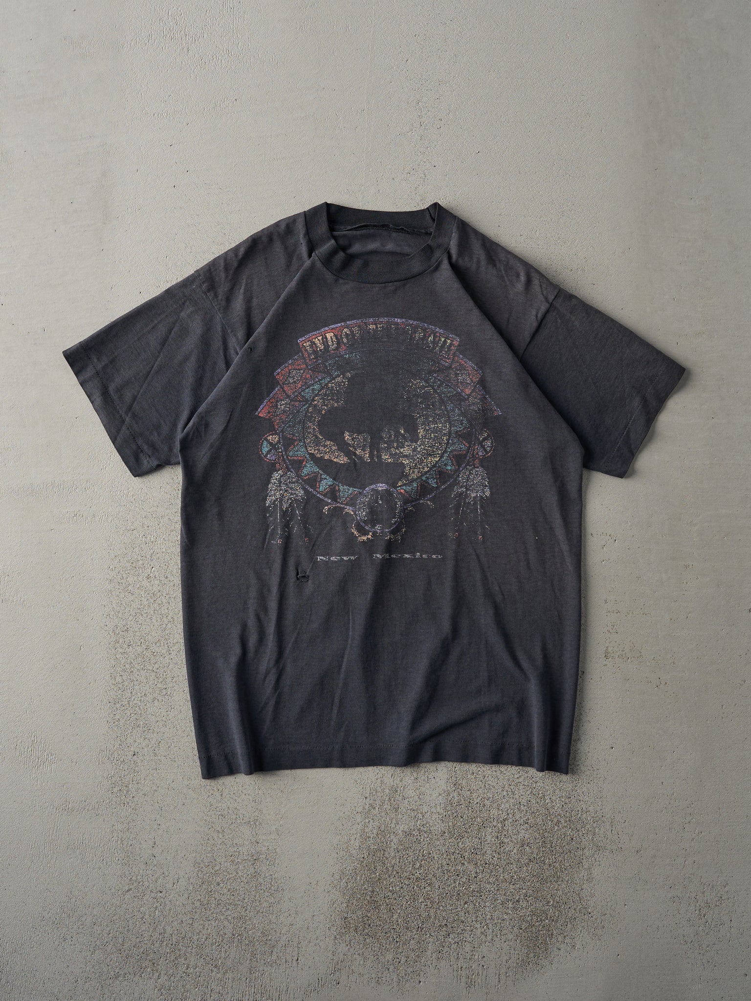 Vintage 90s Faded Black New Mexico Single Stitch Tee (M)