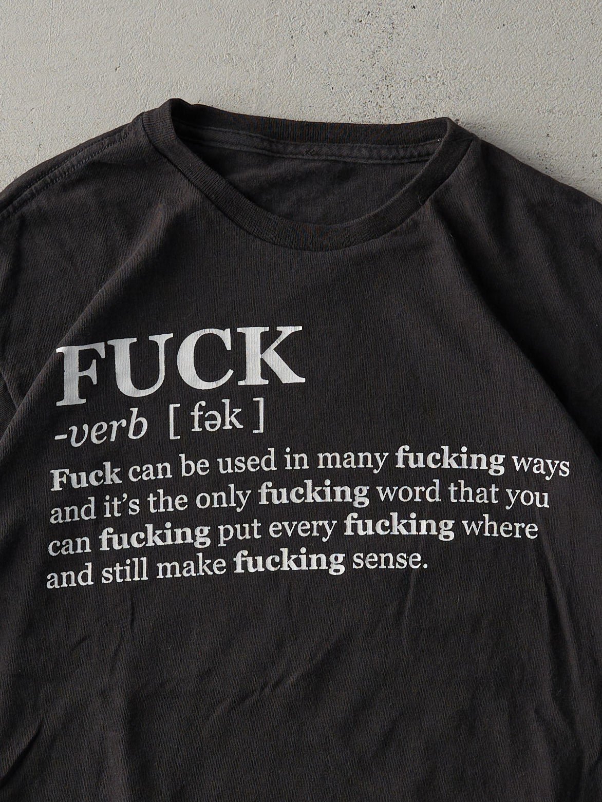 Vintage Y2K Black Definition of Fuck Tee (S)