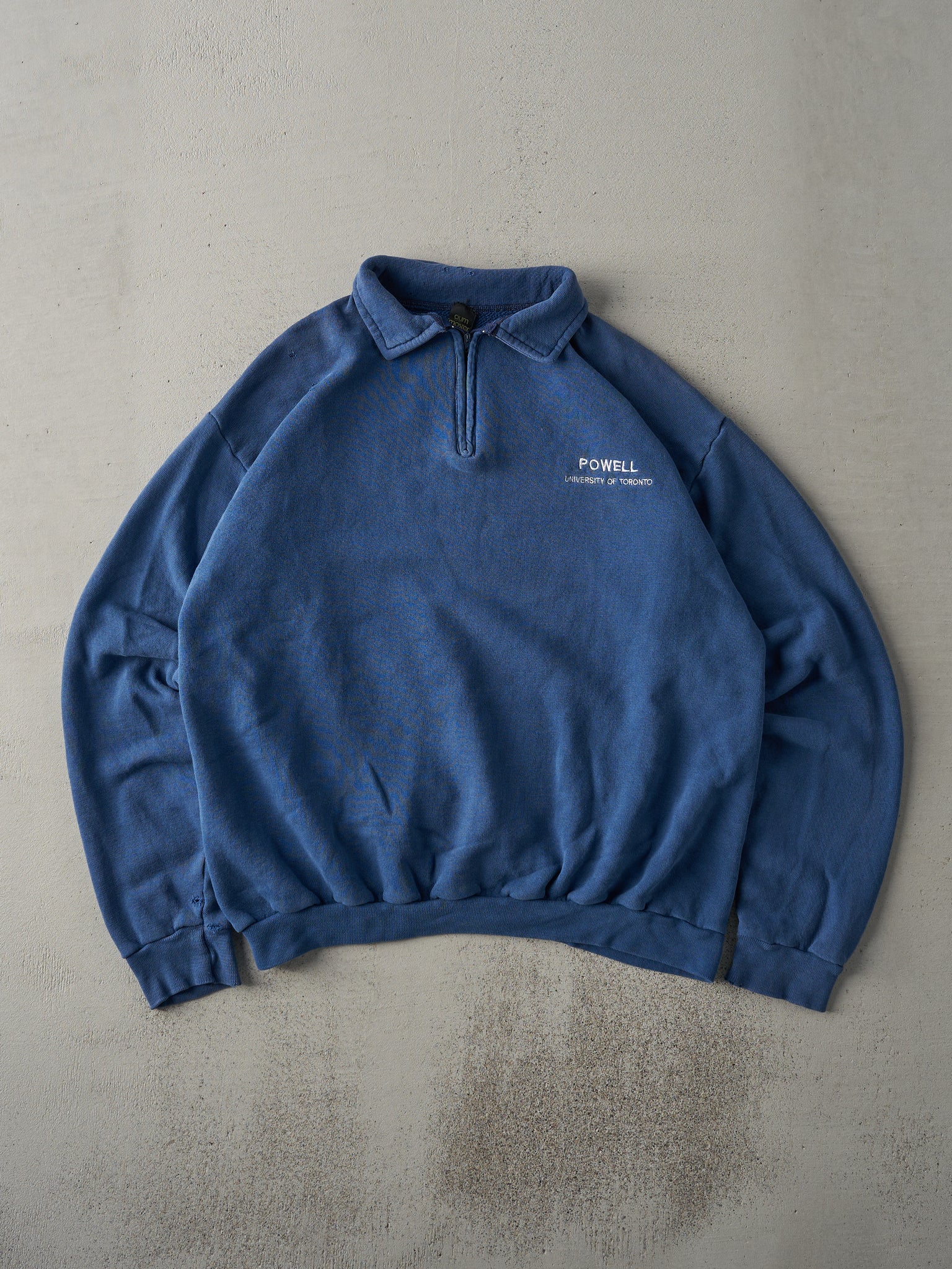 Vintage 90s Slate Blue University of Toronto Quarter Zip Crewneck (M)