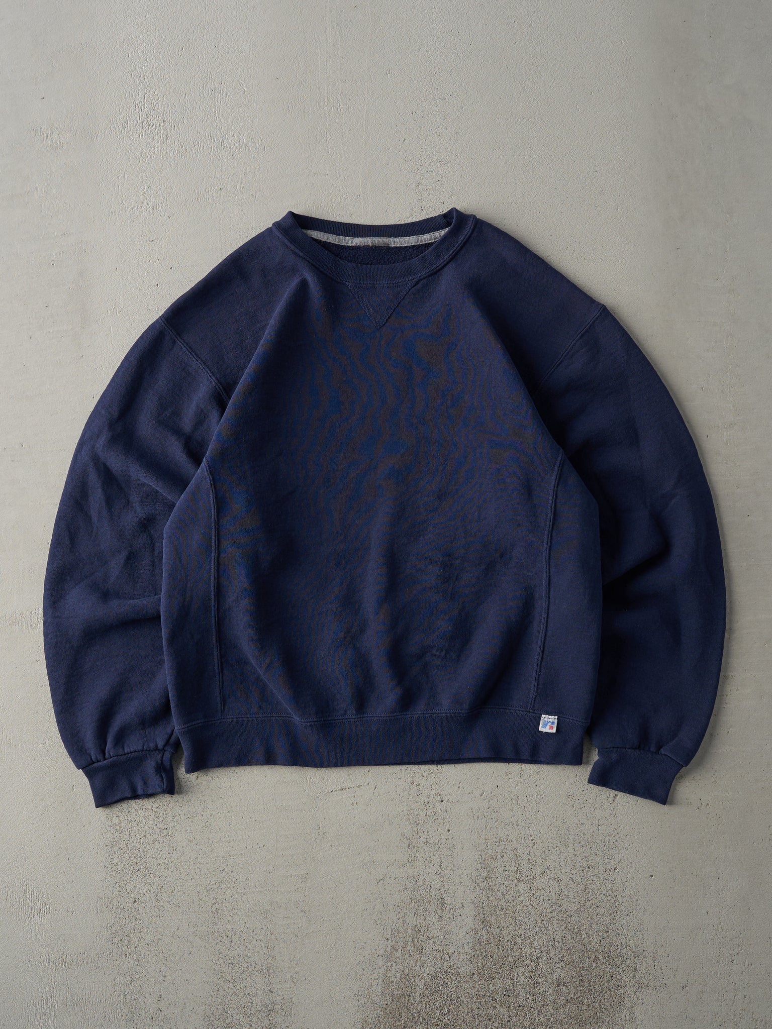 Vintage Y2K Navy Blue Russell Athletics Blank Crewneck (M)