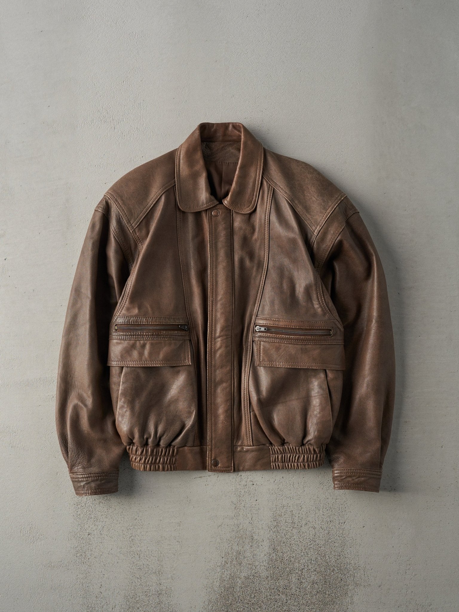 Vintage 80s Brown Leather Jacket (S/M)