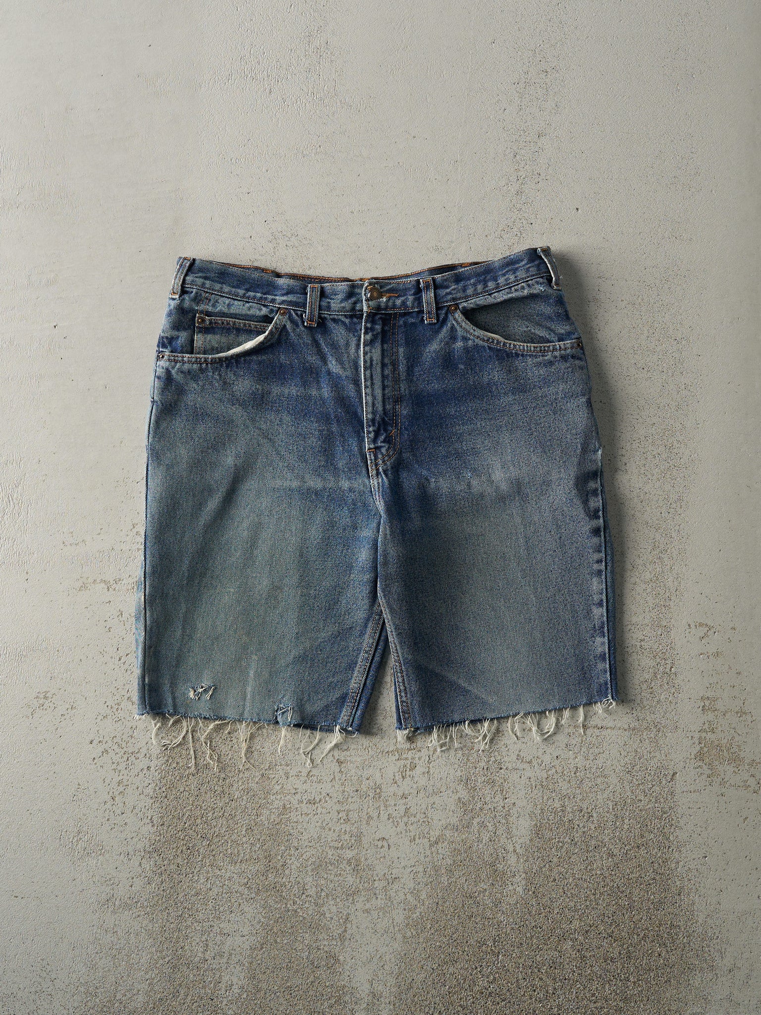 Vintage 90s Mid Wash Levi's Orange Tab Cut Off Jean Shorts (35.5x9.5)