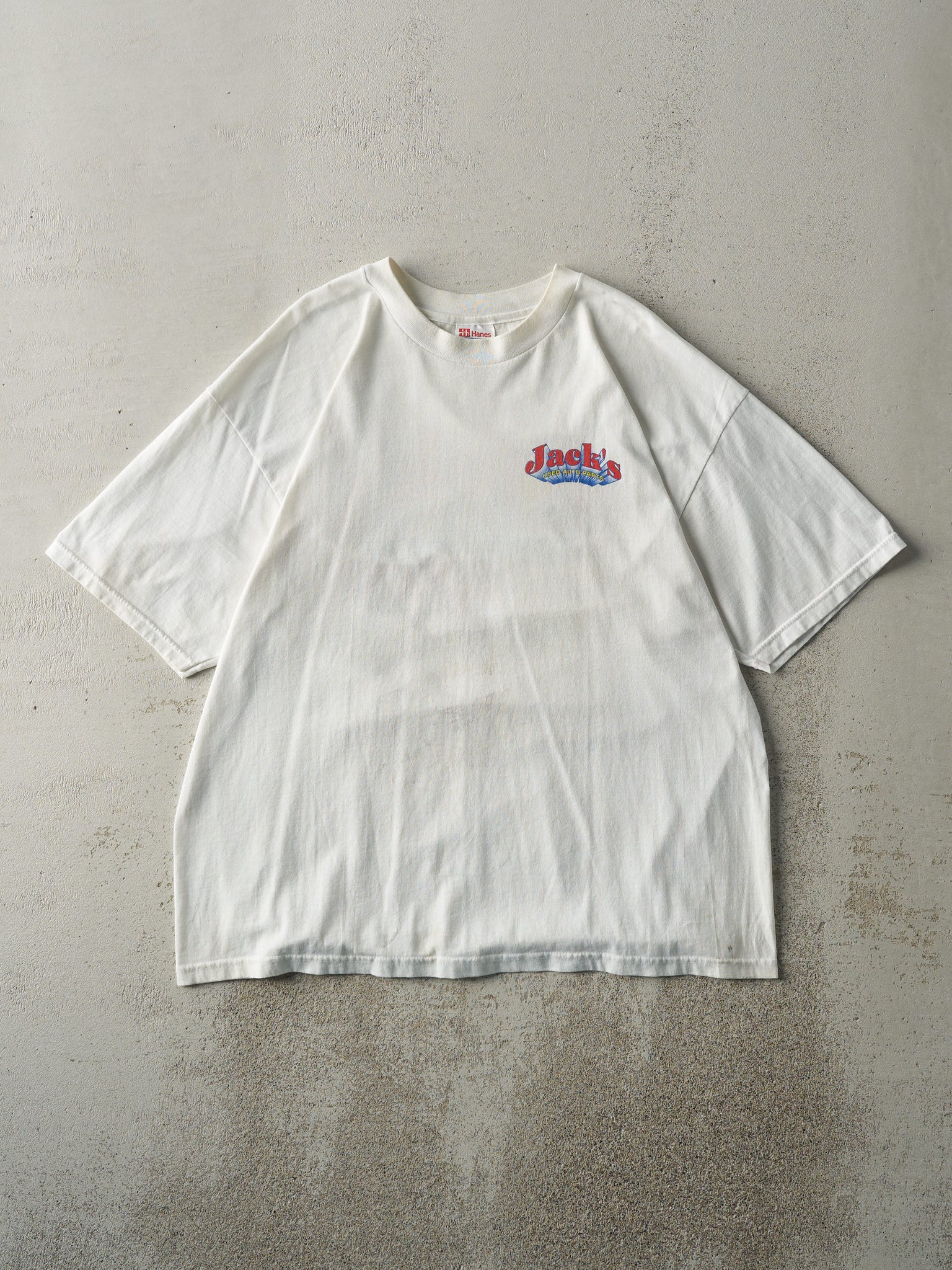 Vintage 90s White Jacks Used Auto Parts Tee (L)