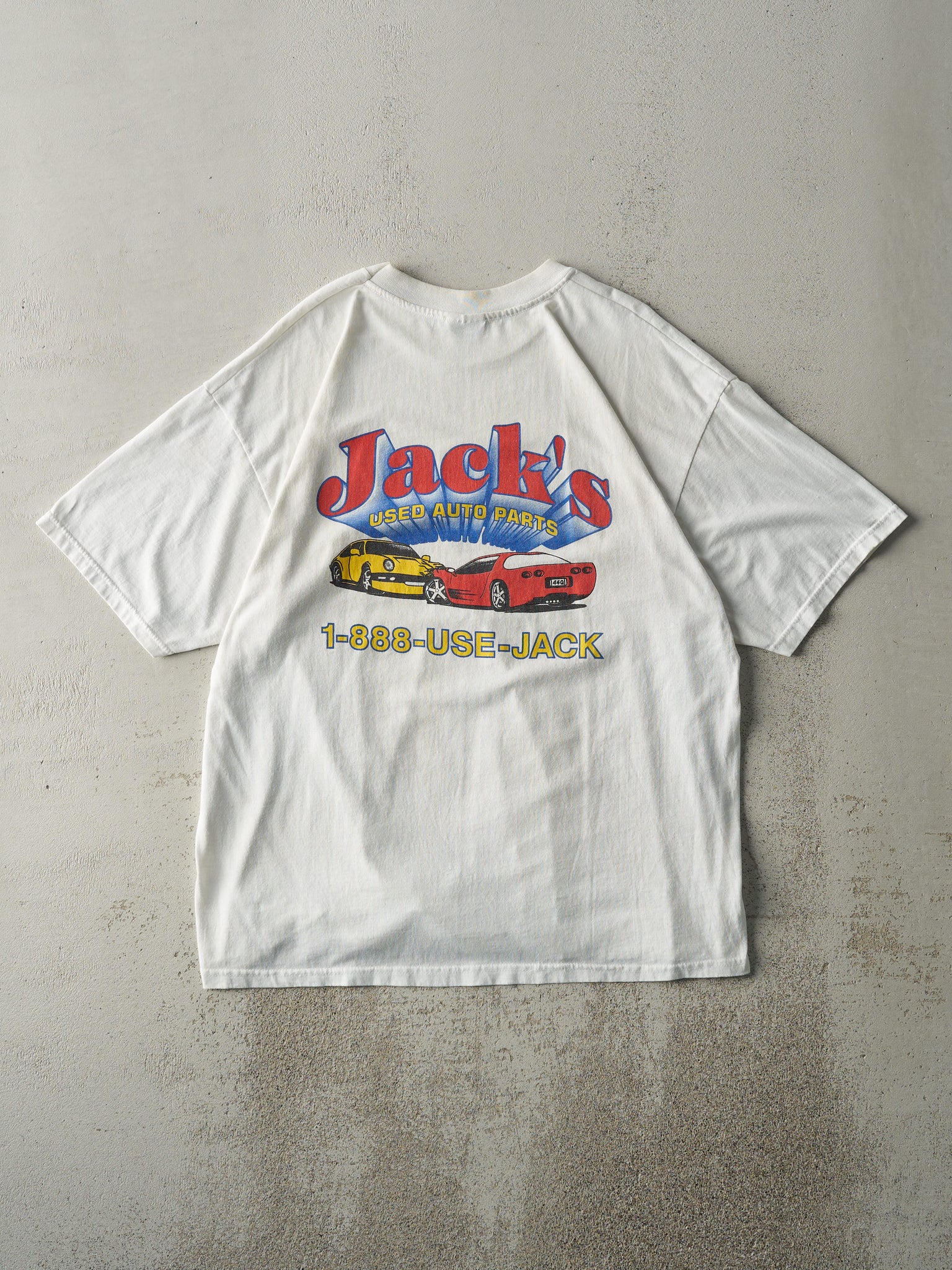 Vintage 90s White Jacks Used Auto Parts Tee (L)