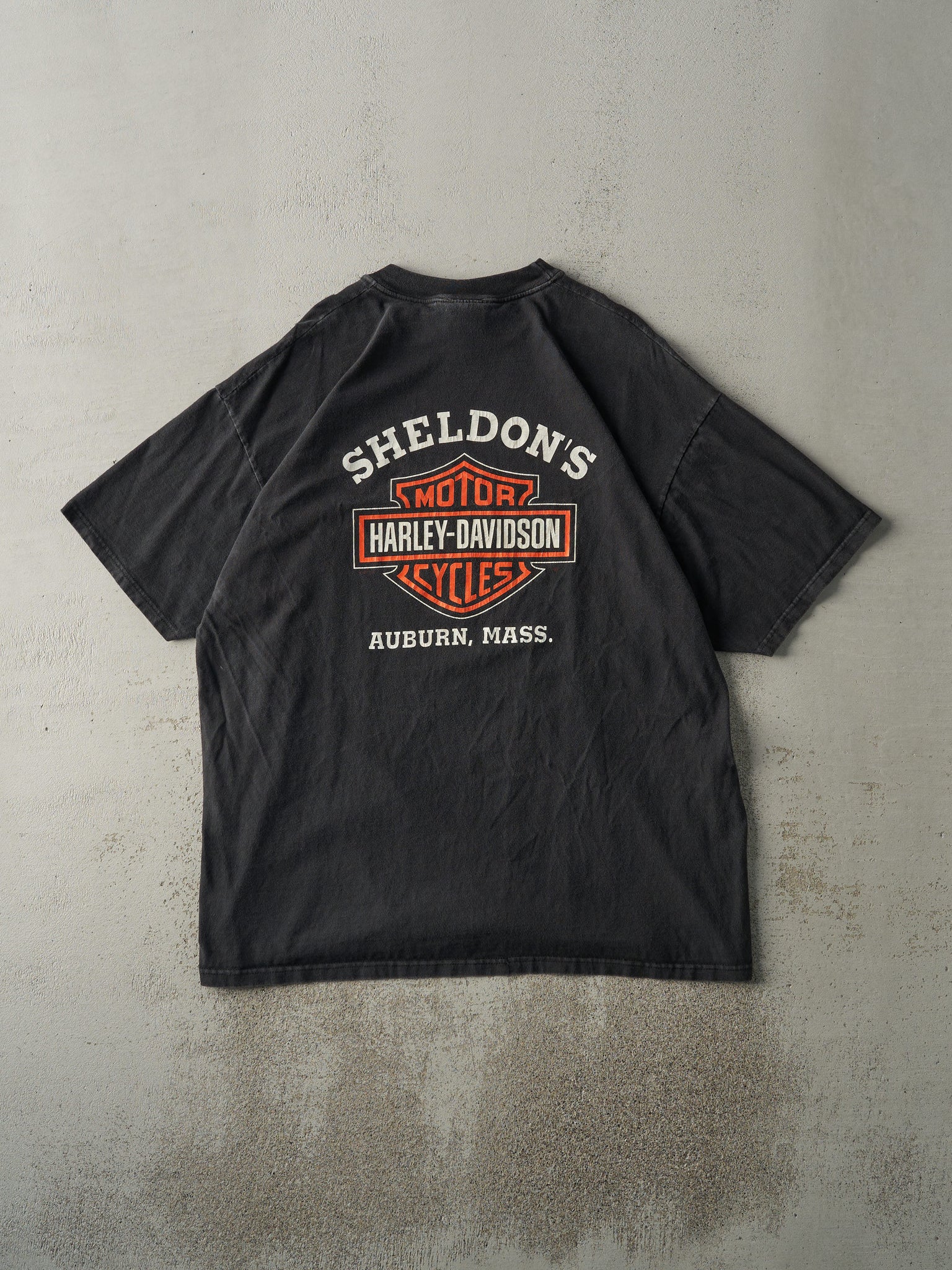 Vintage 98' Black Auburn, Mass Harley Davidson Tee (L/XL)