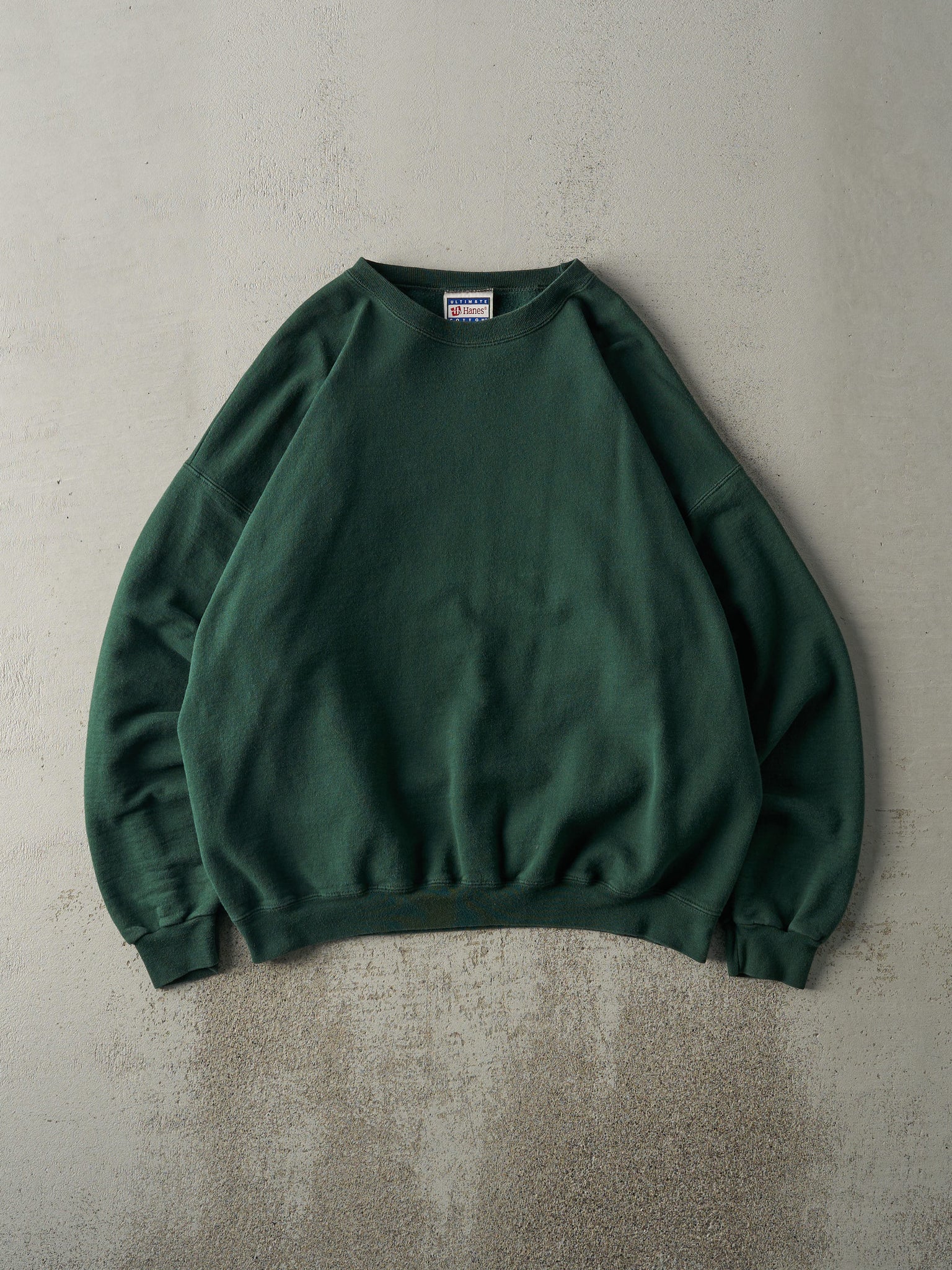 Vintage 90s Forest Green Blank Boxy Crewneck (XL)