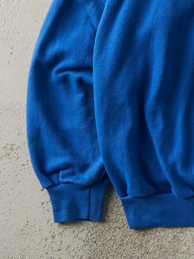 Vintage 80s Blue "Aging is Stylish" Slogan Crewneck (L)