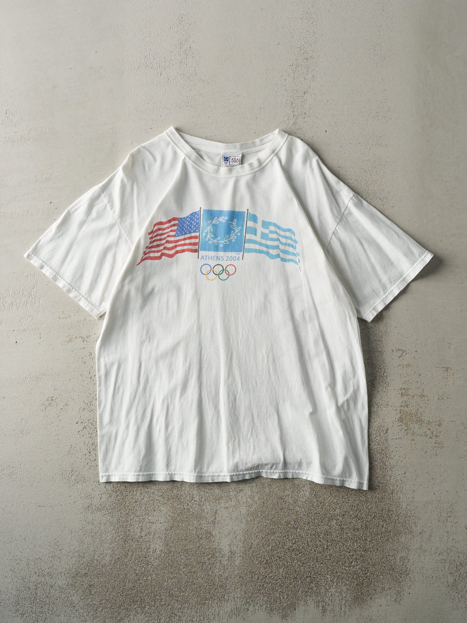 Vintage 04' White Athens Olympics Tee (L/XL)