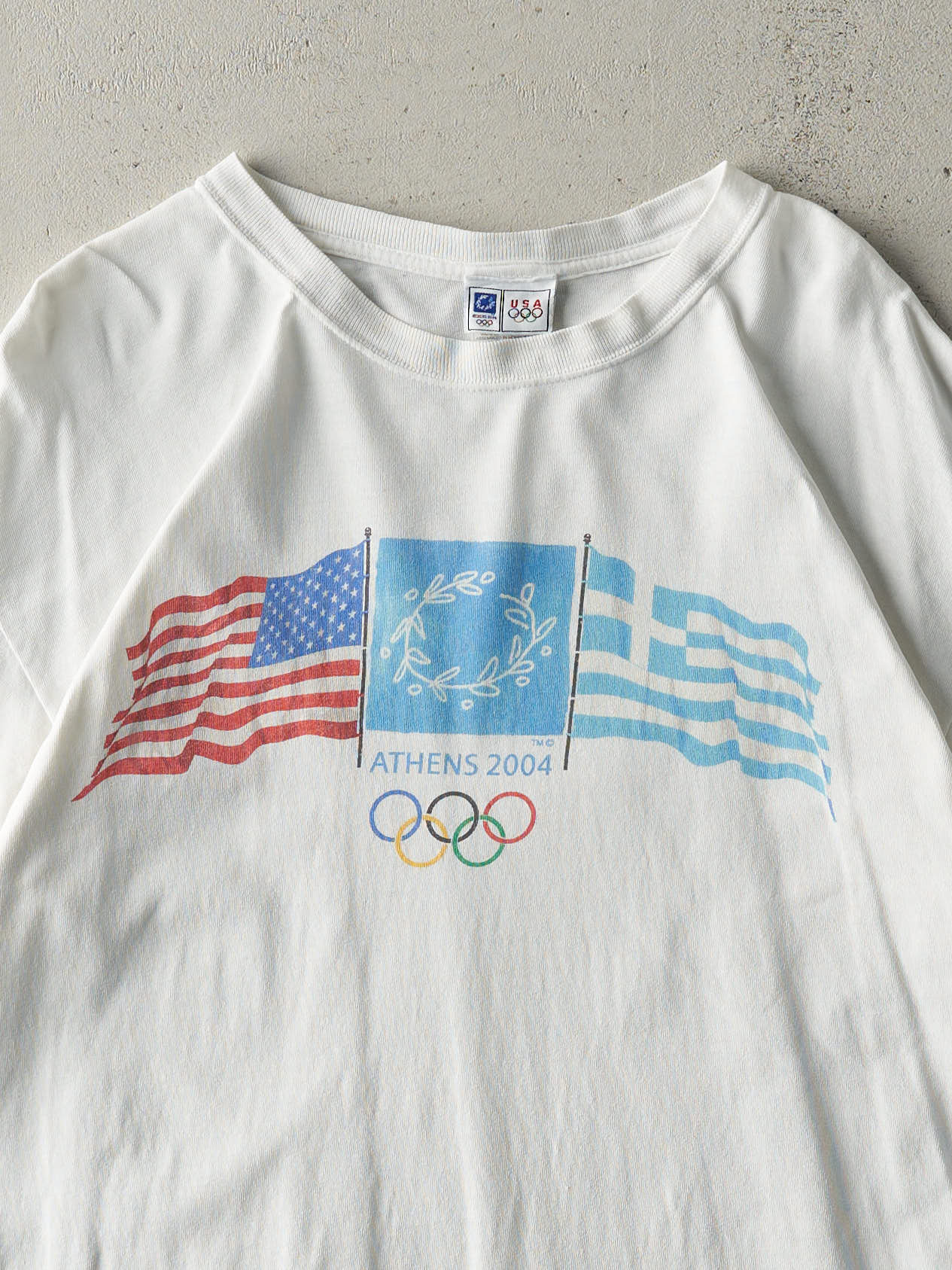 Vintage 04' White Athens Olympics Tee (L/XL)