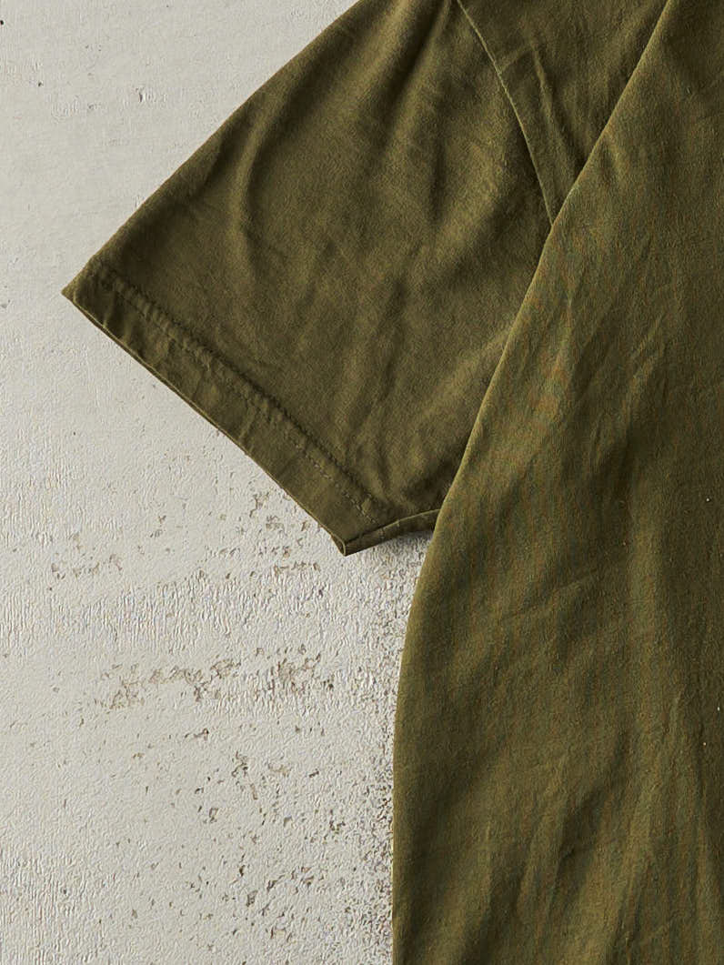 Vintage 90s Olive Green Blank Tee (M)