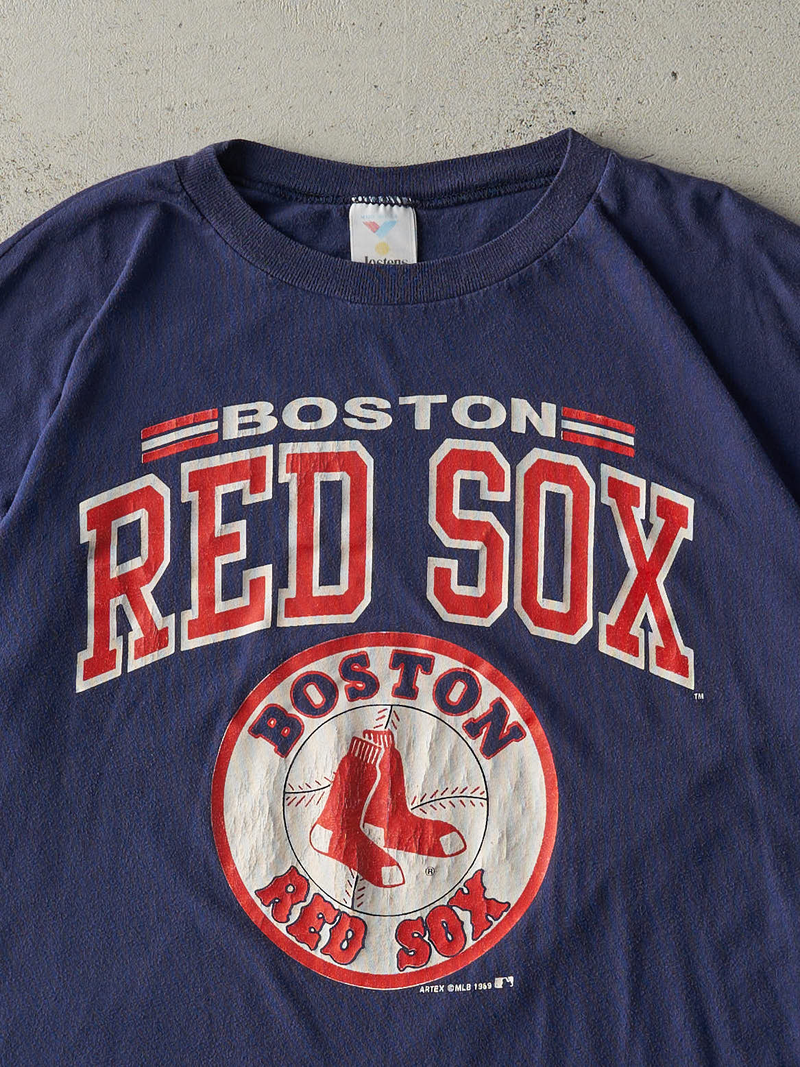 Vintage 89' Navy Blue Boston Red Sox Single Stitch Tee (L)