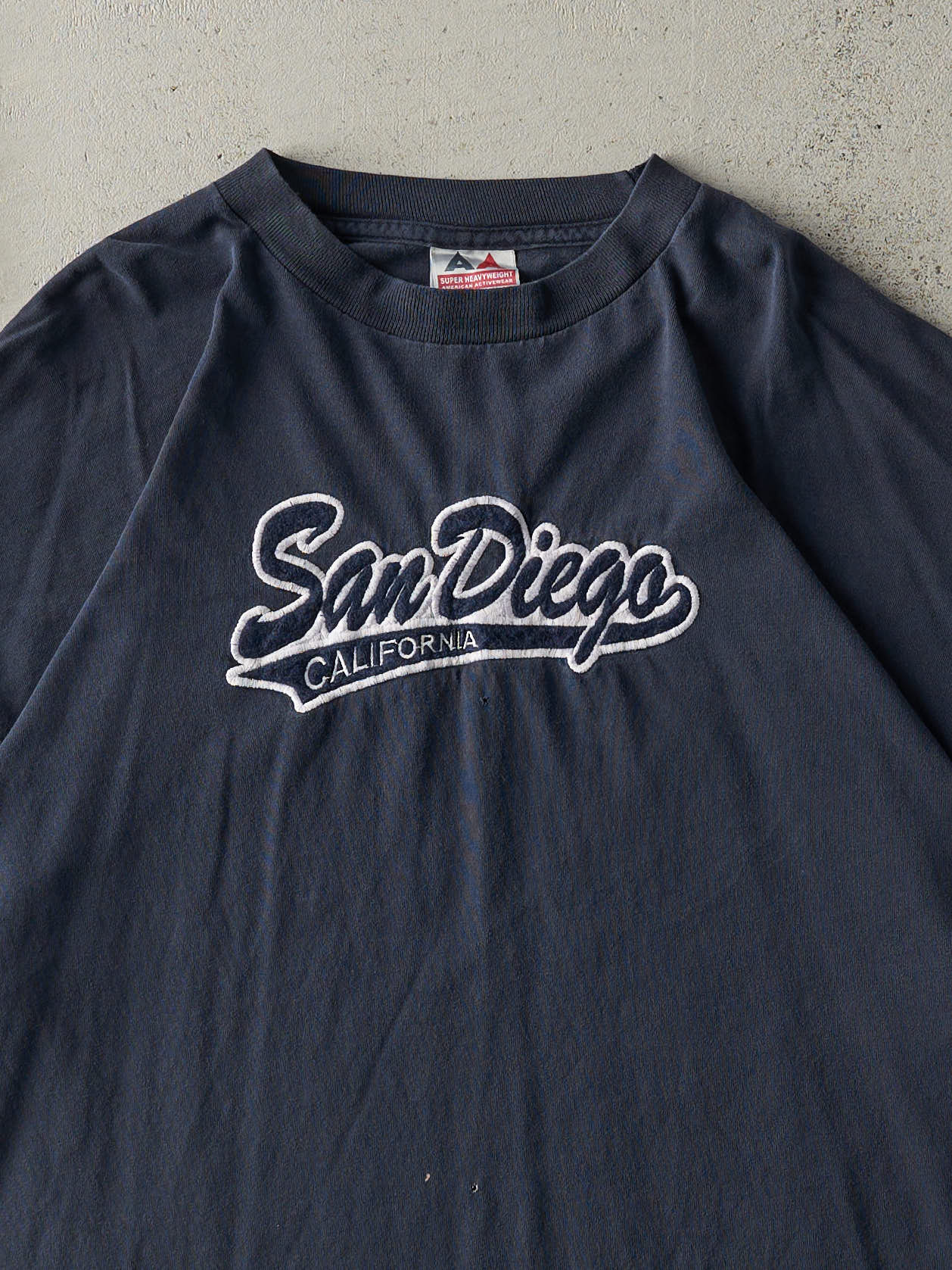 Vintage 90s Navy Blue Embroidered San Diego Tee (L/XL)