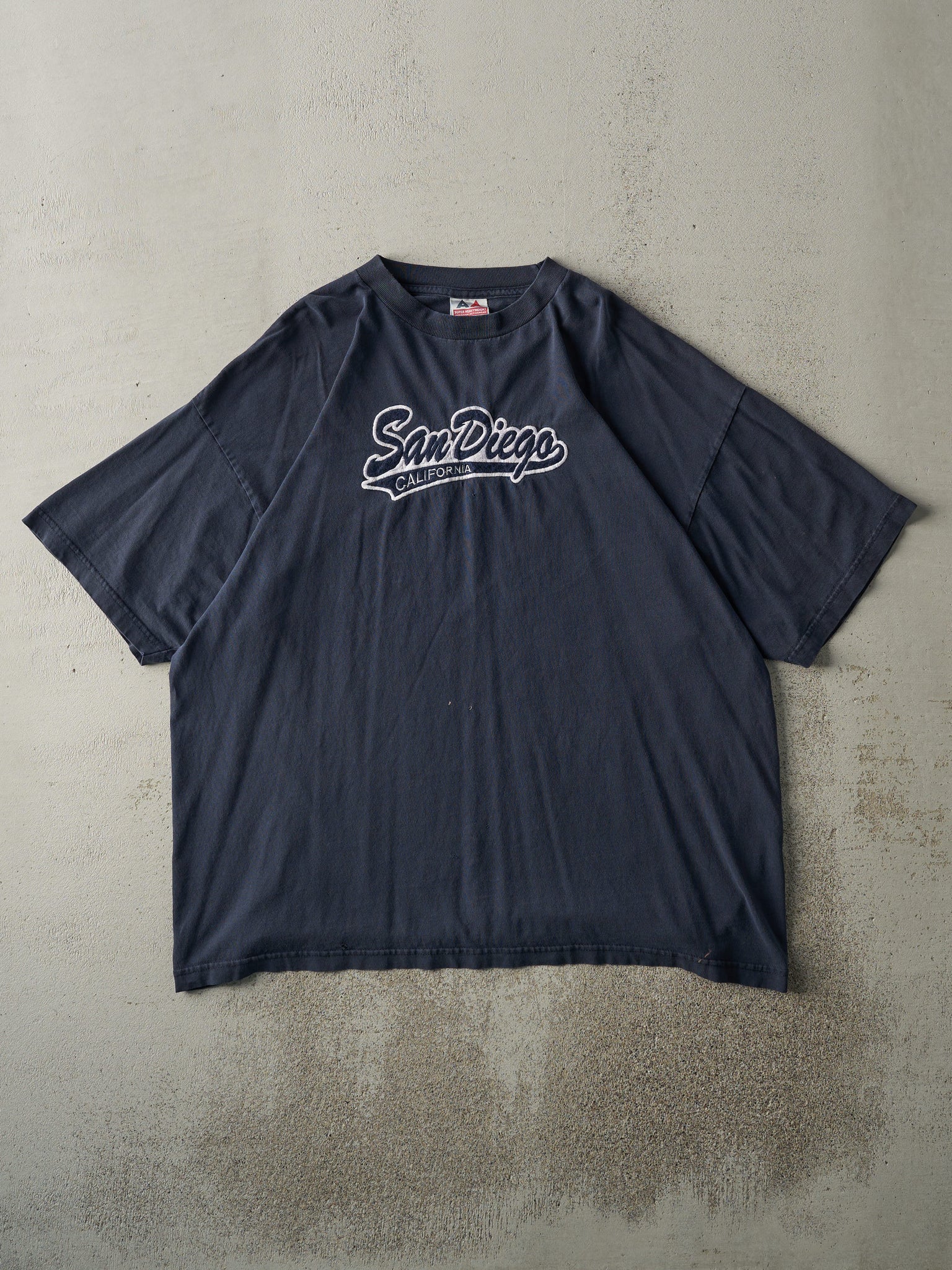 Vintage 90s Navy Blue Embroidered San Diego Tee (L/XL)