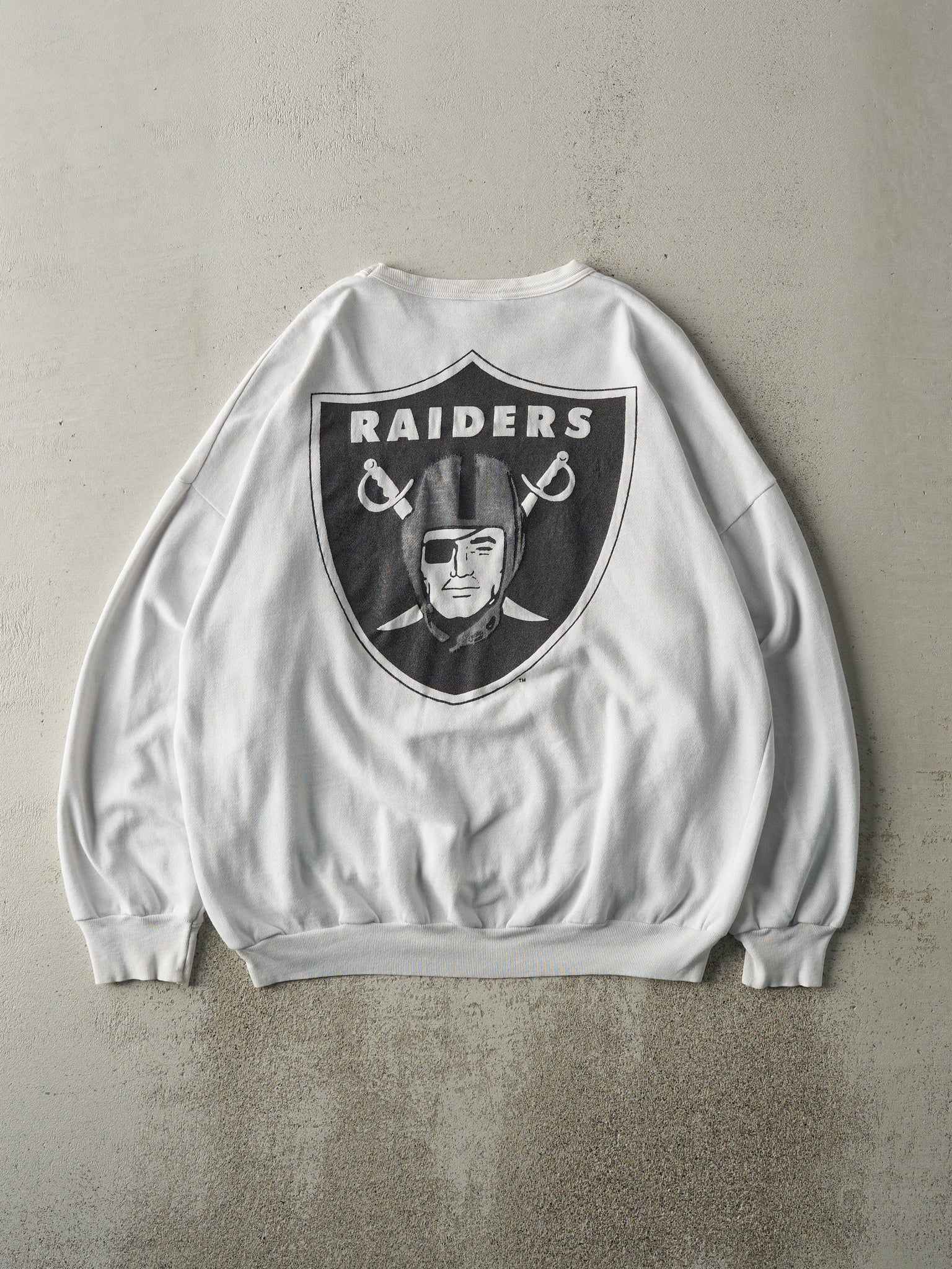 Vintage 90s White Los Angeles Raiders Crewneck (XL)