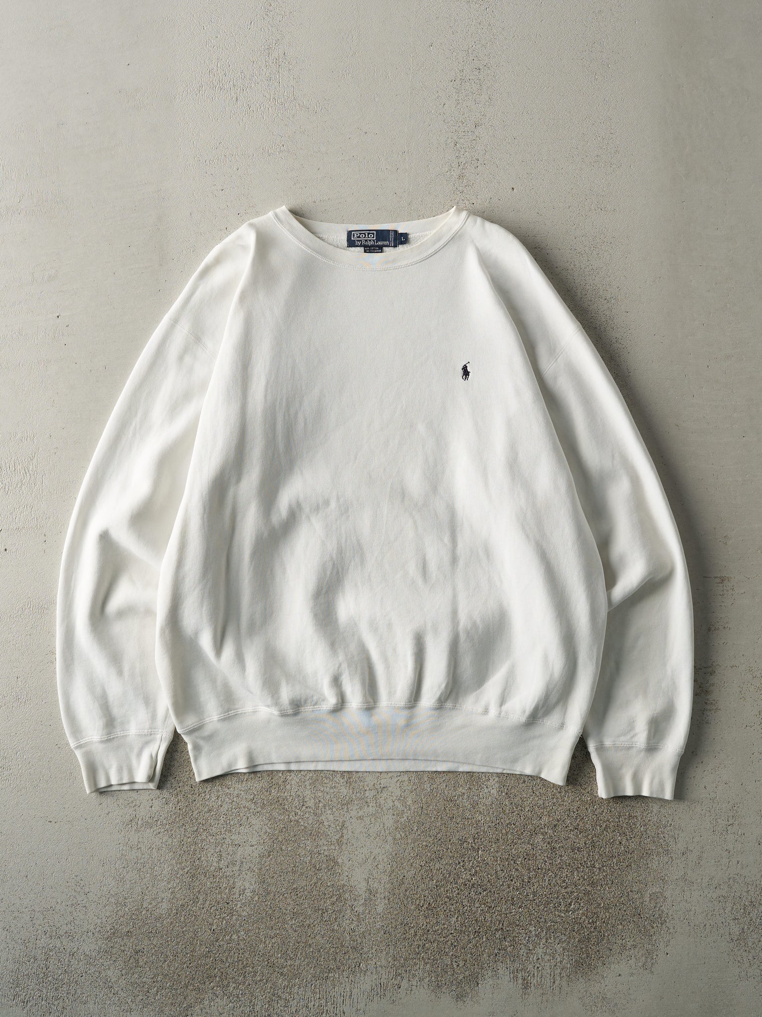 Vintage 90s White Polo by Ralph Lauren Crewneck (LXL)