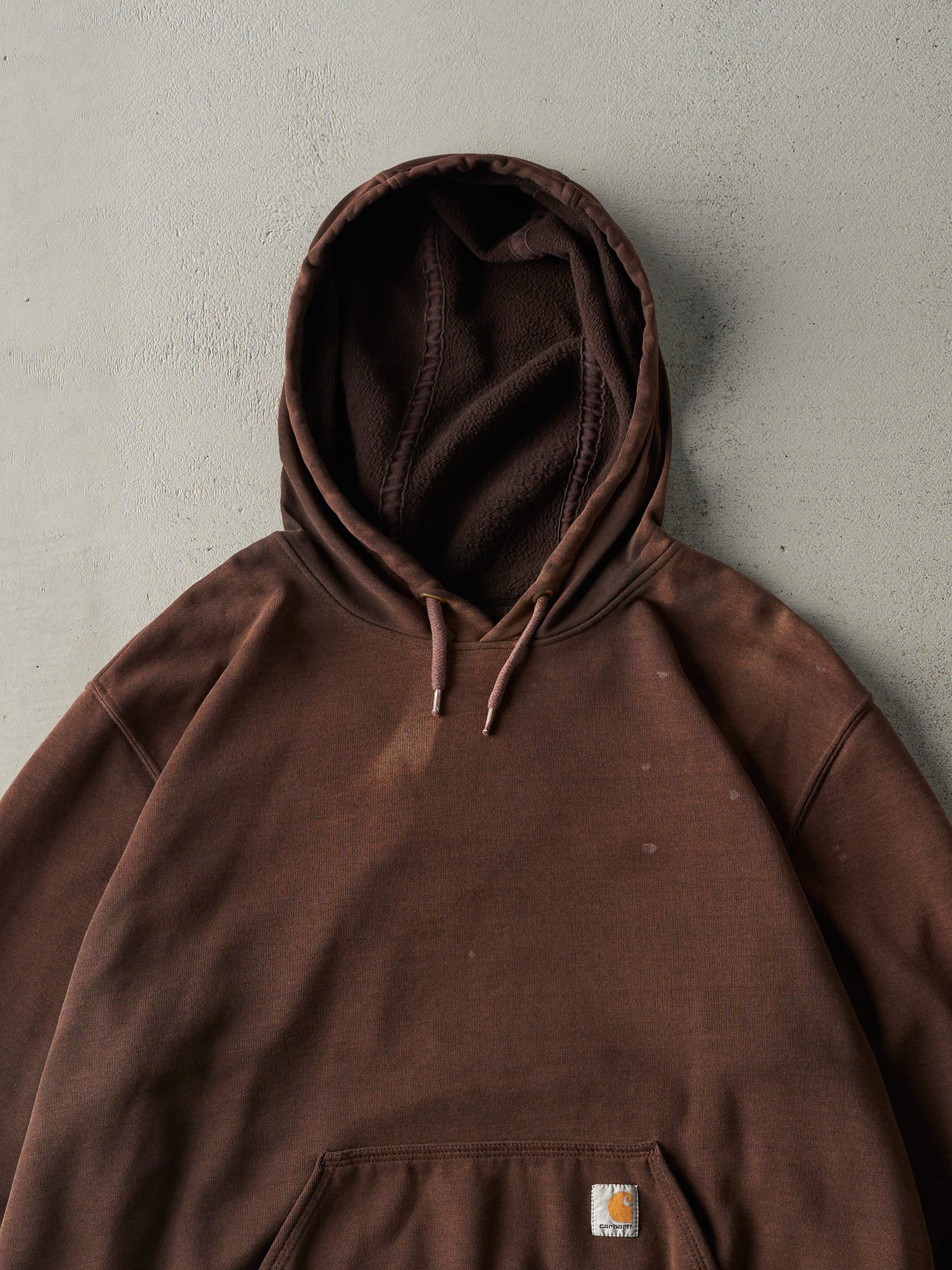 Vintage Y2K Sun Faded Brown Carhartt Hoodie (XL)