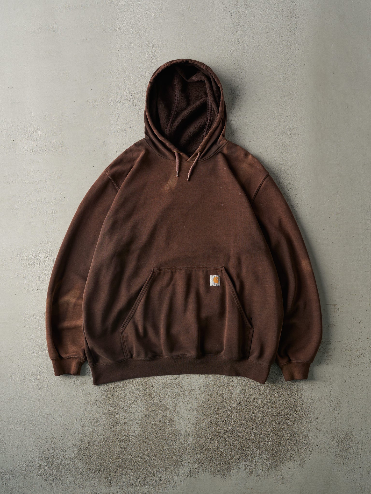 Vintage Y2K Sun Faded Brown Carhartt Hoodie (XL)