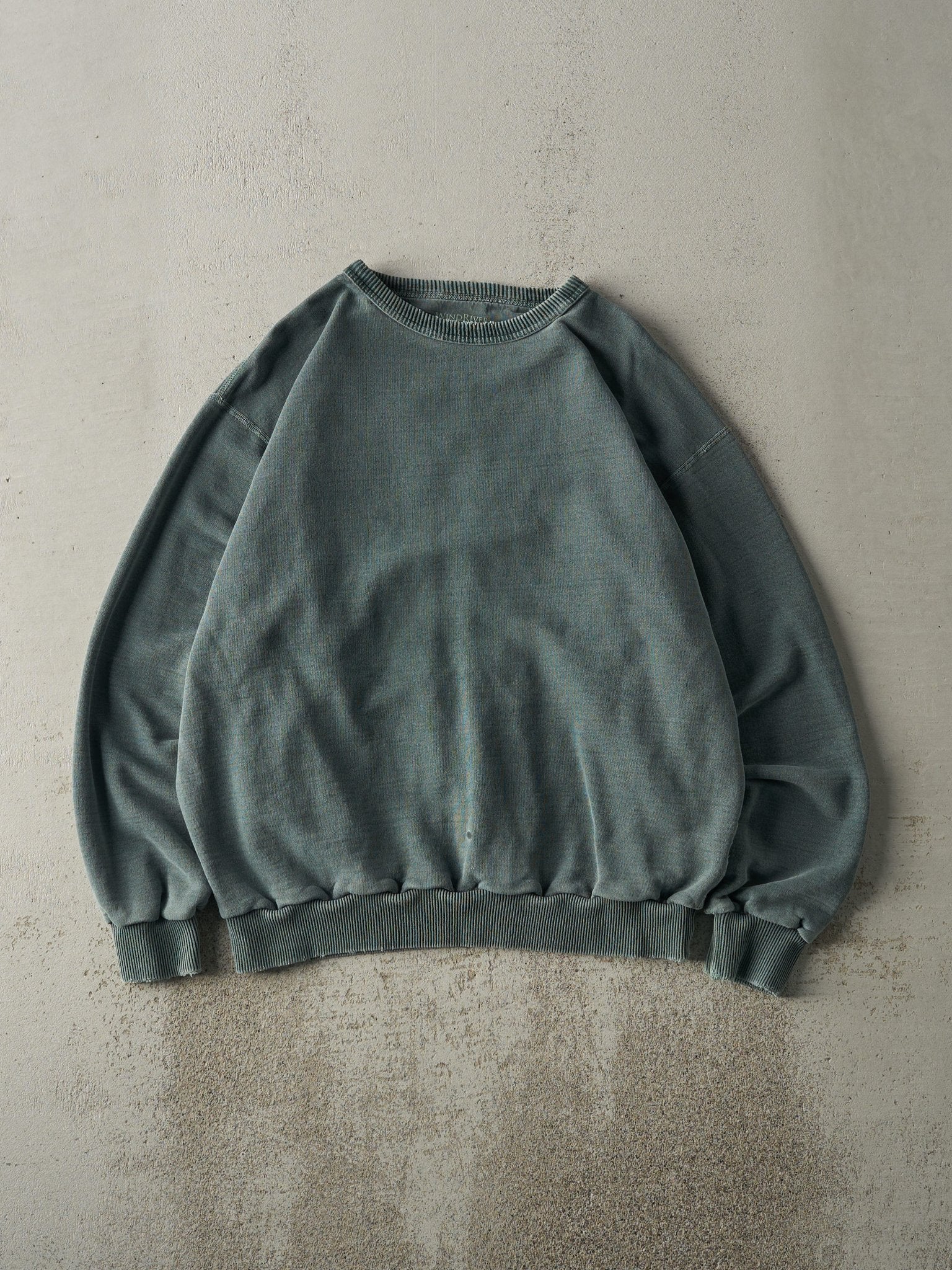 Vintage Y2K Washed Green Wind River Blank Crewneck (M/L)