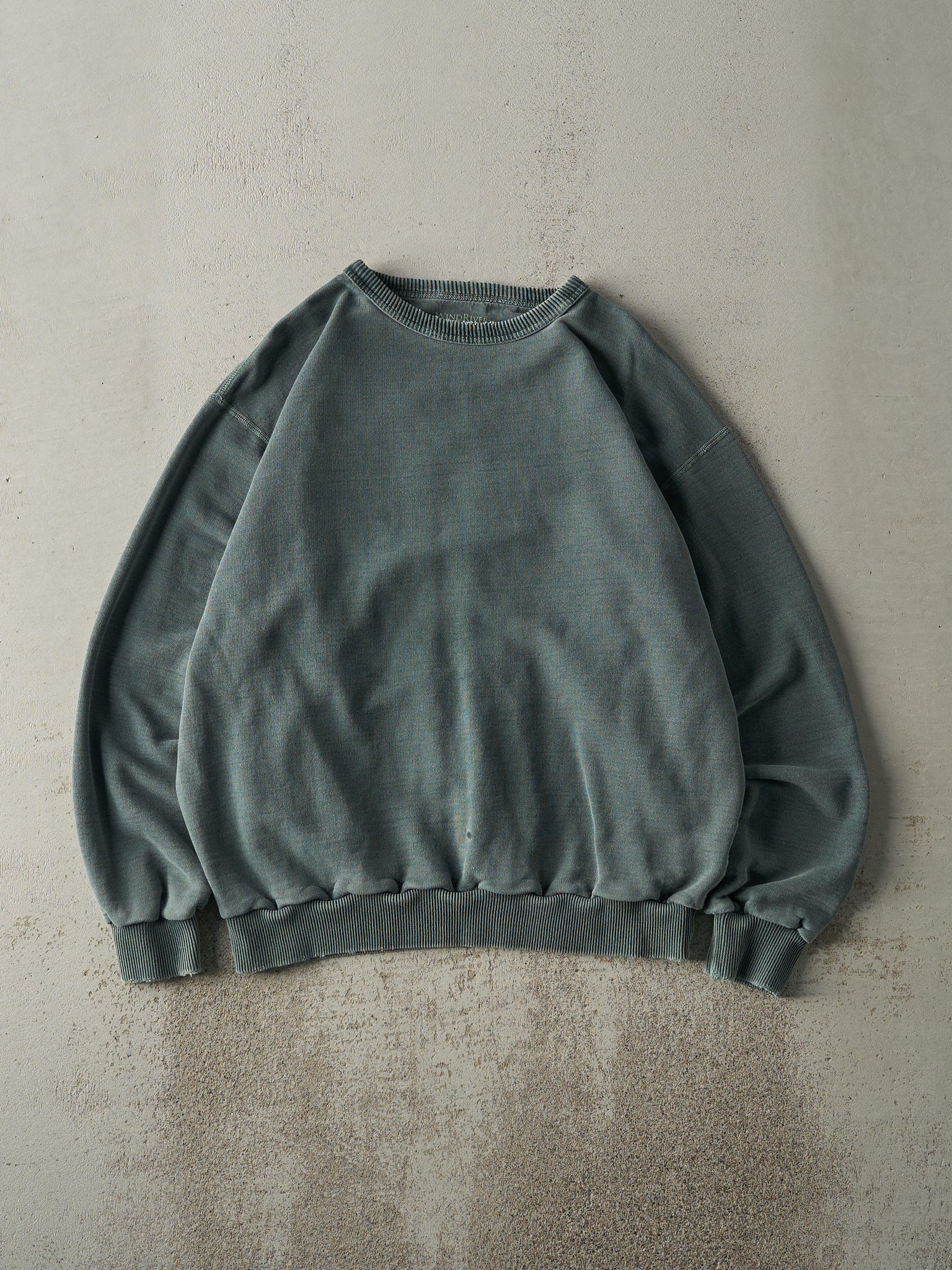 Vintage Y2K Washed Green Wind River Blank Crewneck (M/L)