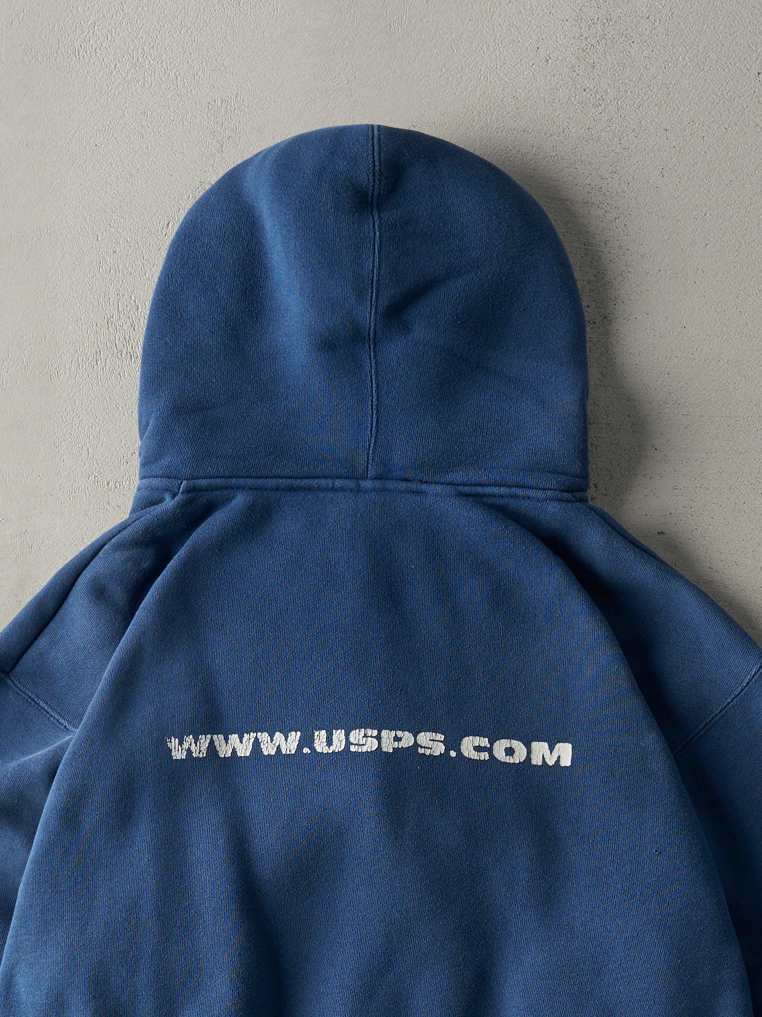 Vintage 90s Blue USPS Heavyweight Boxy Zip Up Hoodie (L)