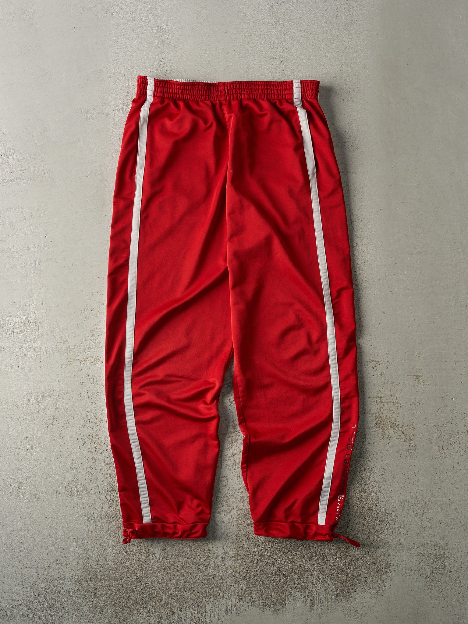 Vintage Y2K Red & White Nike Basketball Track Pants (35x31)