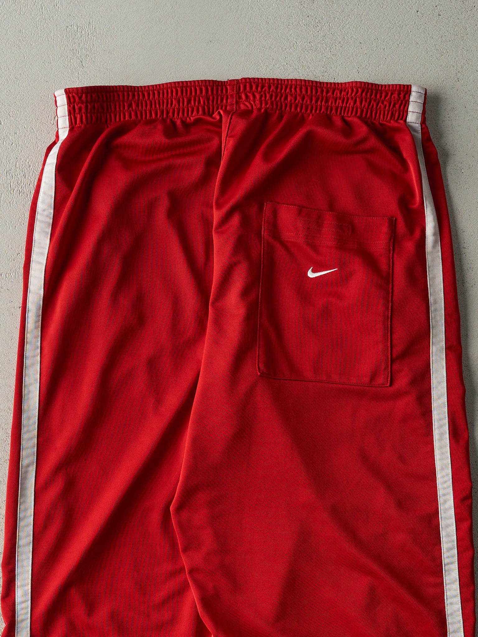 Vintage Y2K Red & White Nike Basketball Track Pants (35x31)