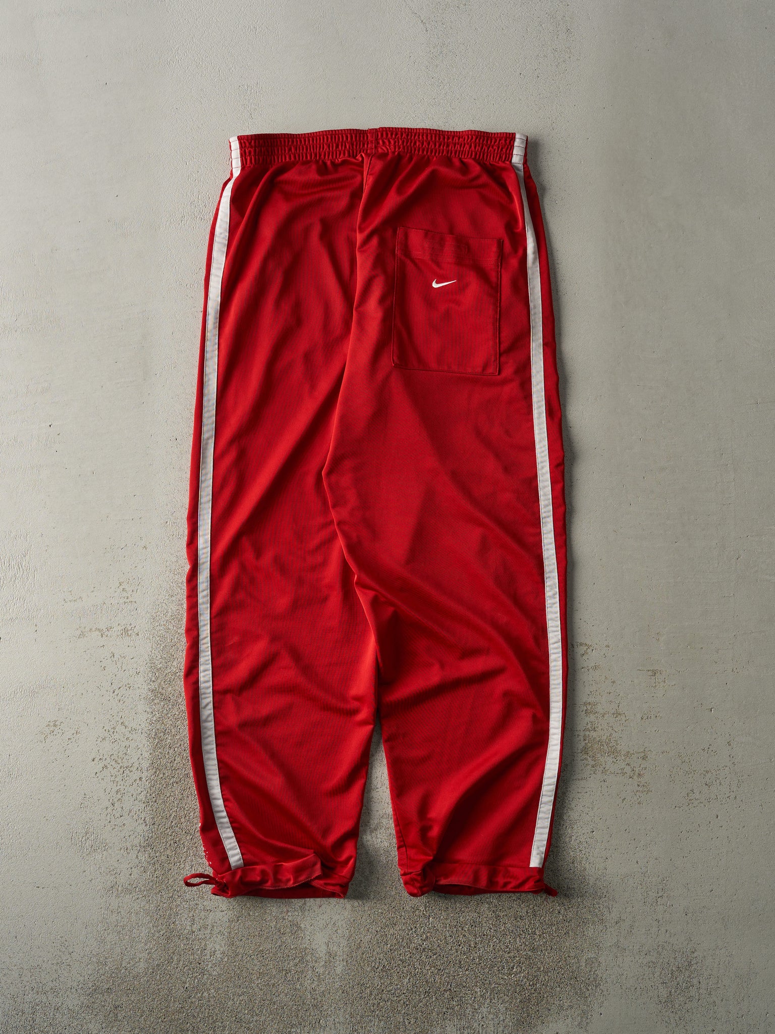 Vintage Y2K Red & White Nike Basketball Track Pants (35x31)