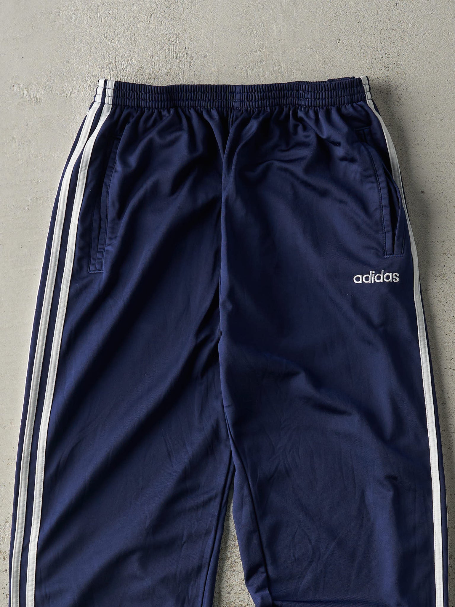 Vintage 90s Navy Blue Adidas Tear Away Track Pants (28x30.5)