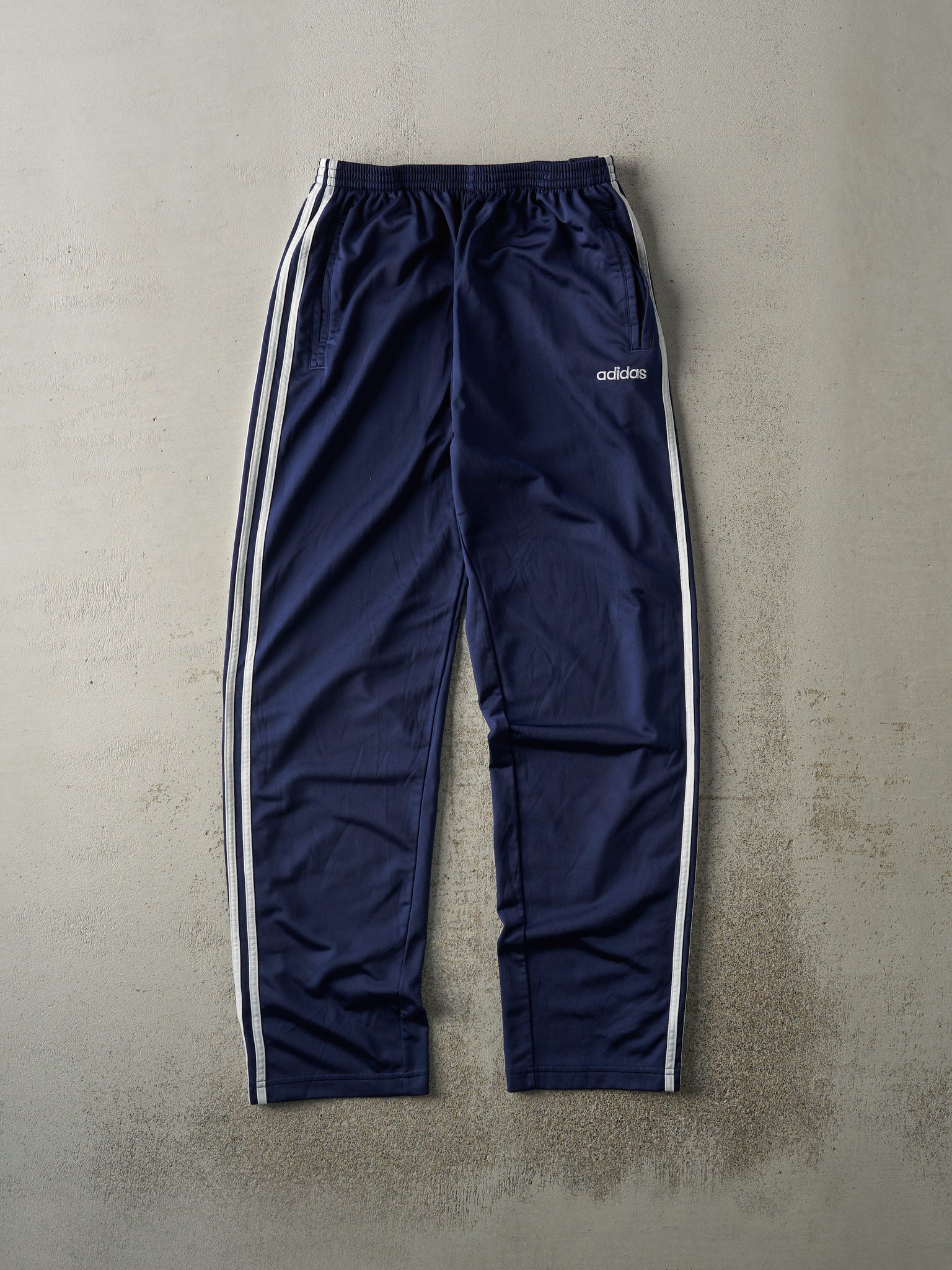 Vintage 90s Navy Blue Adidas Tear Away Track Pants (28x30.5)