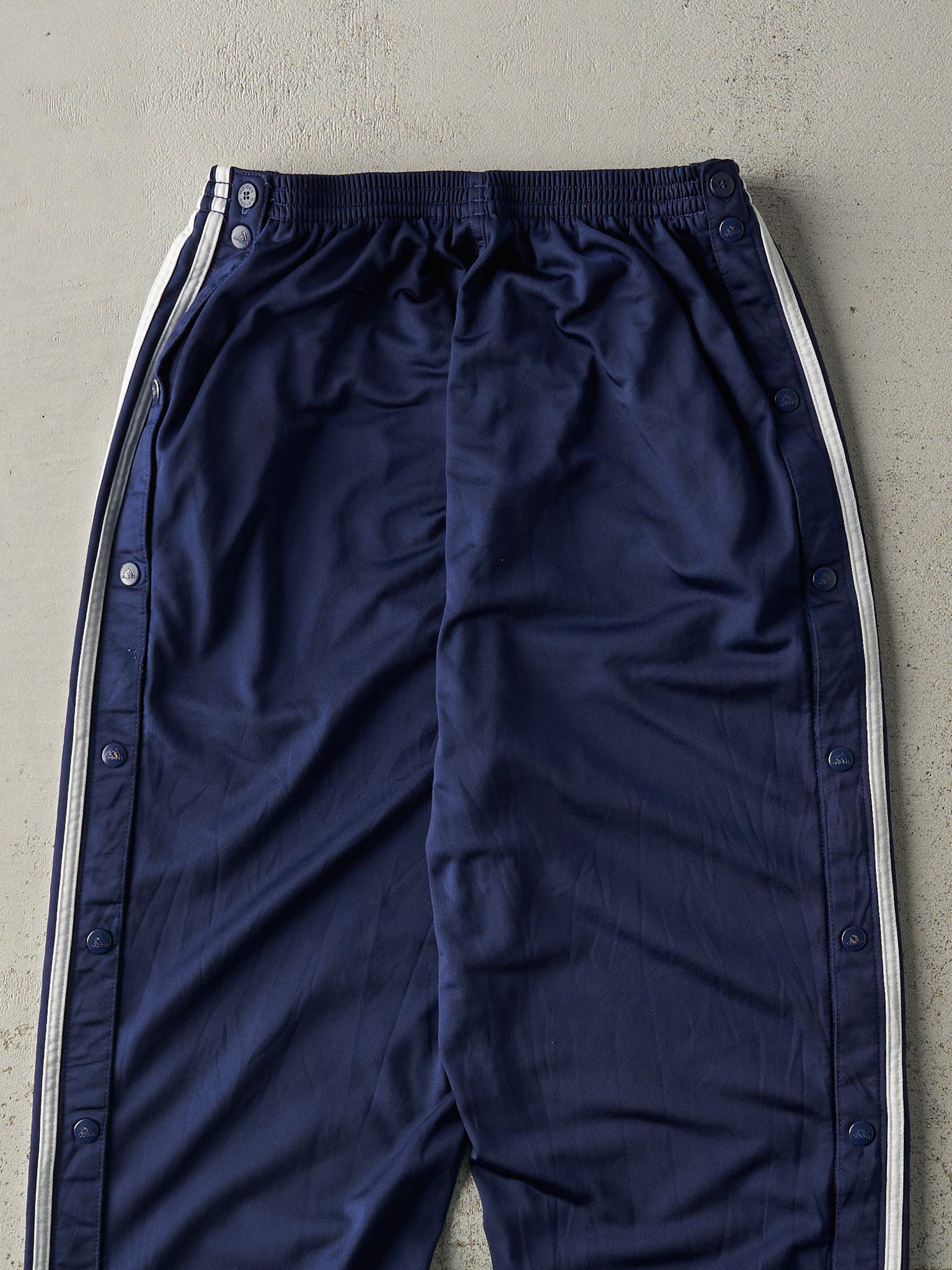 Vintage 90s Navy Blue Adidas Tear Away Track Pants (28x30.5)