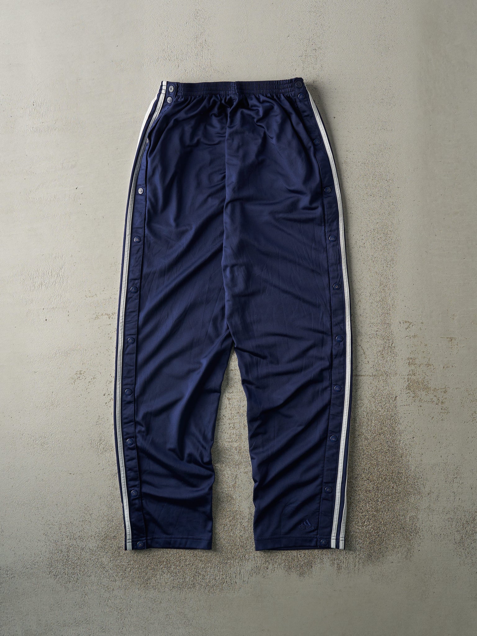 Vintage 90s Navy Blue Adidas Tear Away Track Pants (28x30.5)