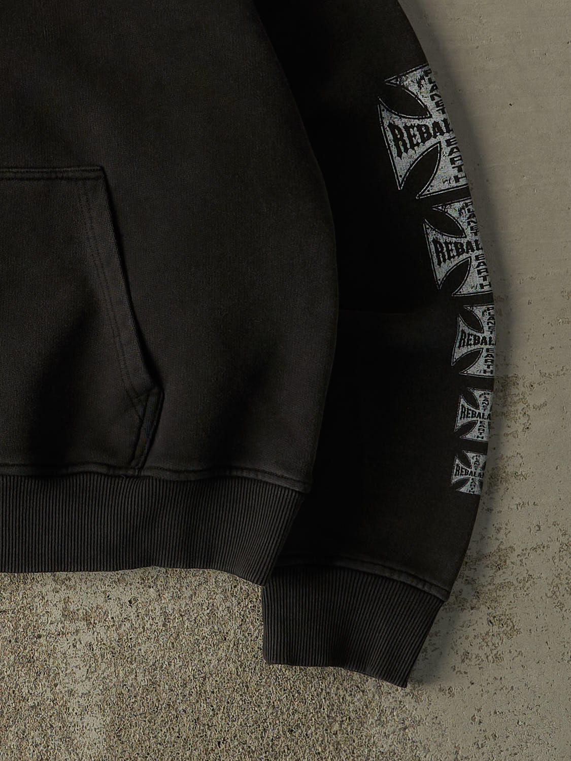 Rebalance The Earth Biker Hoodie - Jet Black