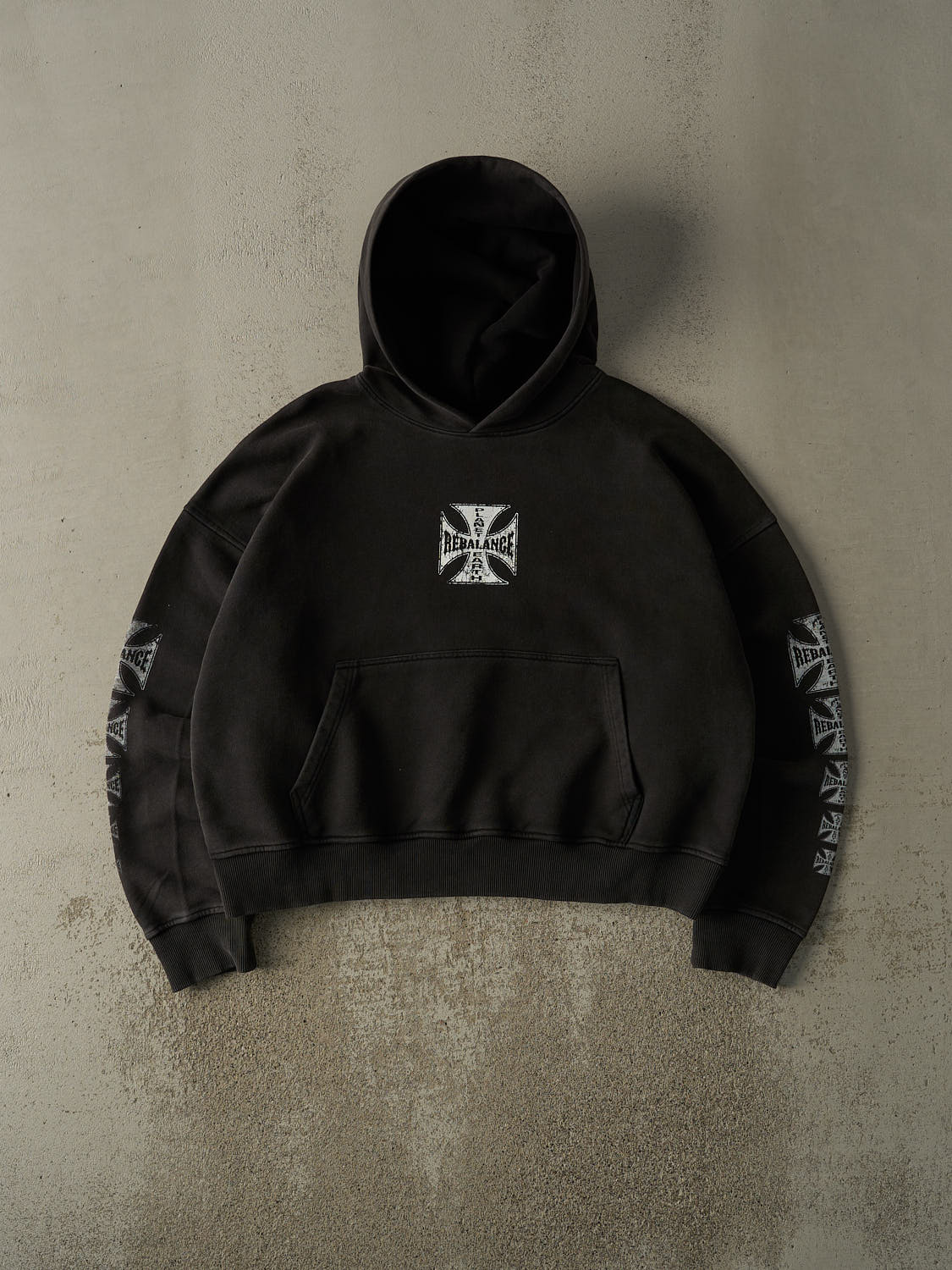 Rebalance The Earth Biker Hoodie - Jet Black