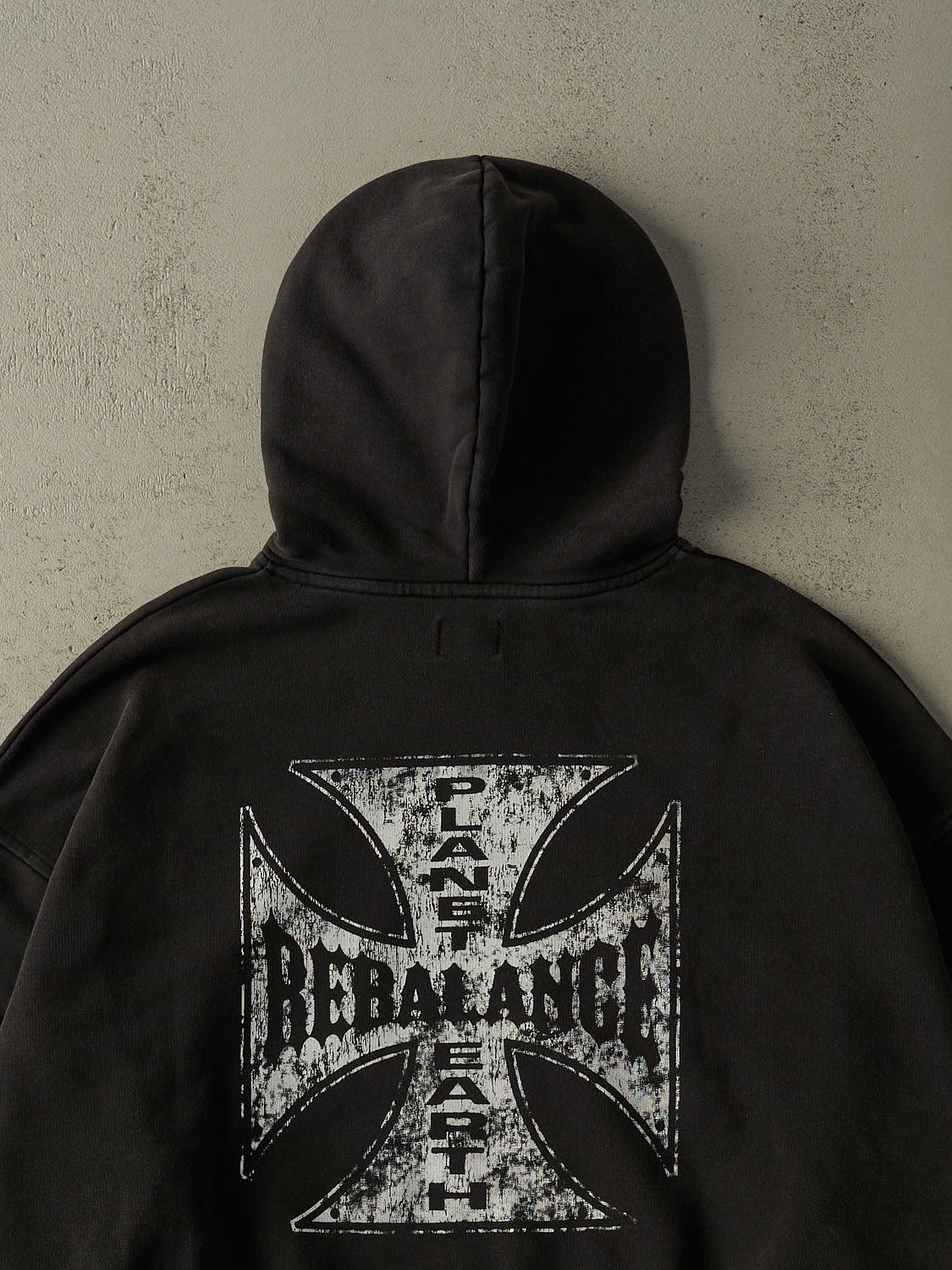 Rebalance The Earth Biker Hoodie - Jet Black