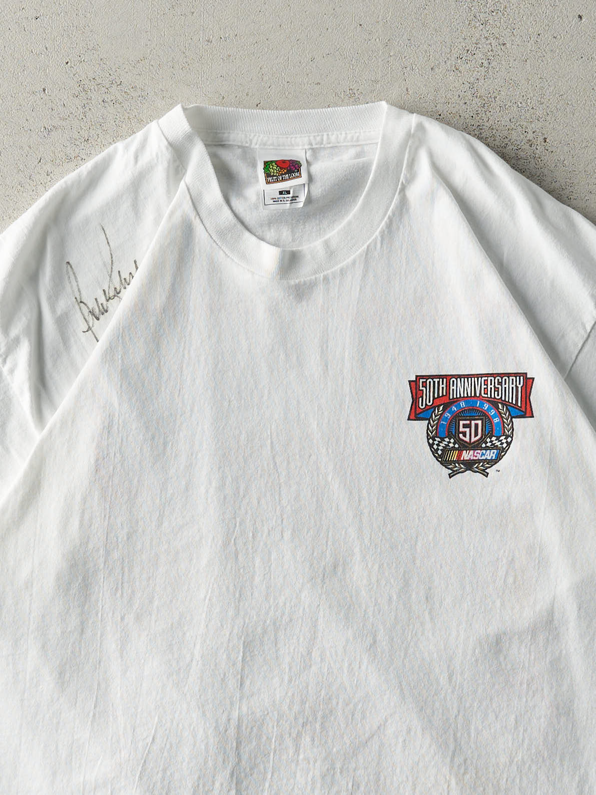 Vintage 98' White Nascar 50th Anniversary Tee (L)