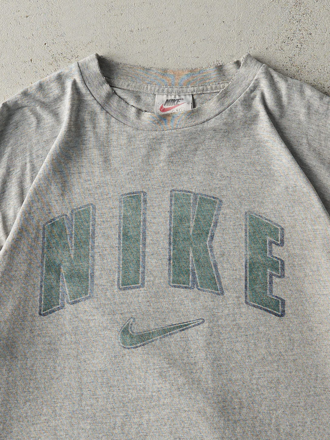 Vintage 90s Grey Nike Logo Tee (L)