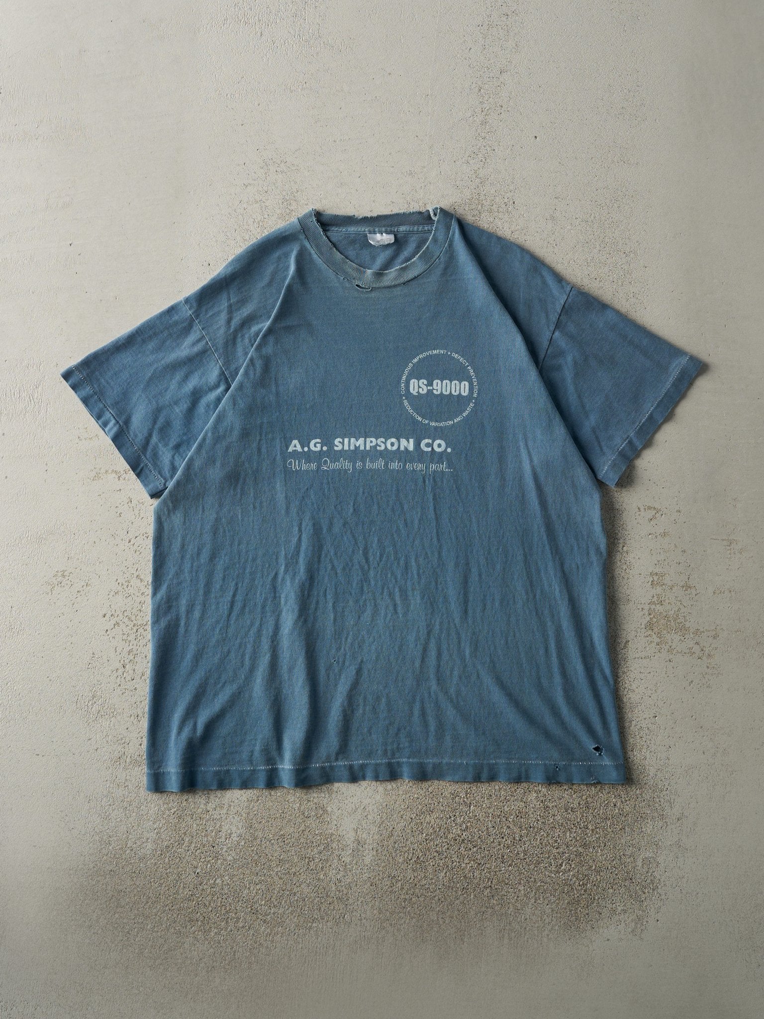 Vintage 90s Blue A.G. Simpson Co. Single Stitch Tee (L)