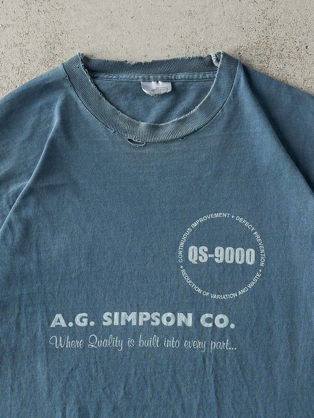 Vintage 90s Blue A.G. Simpson Co. Single Stitch Tee (L)