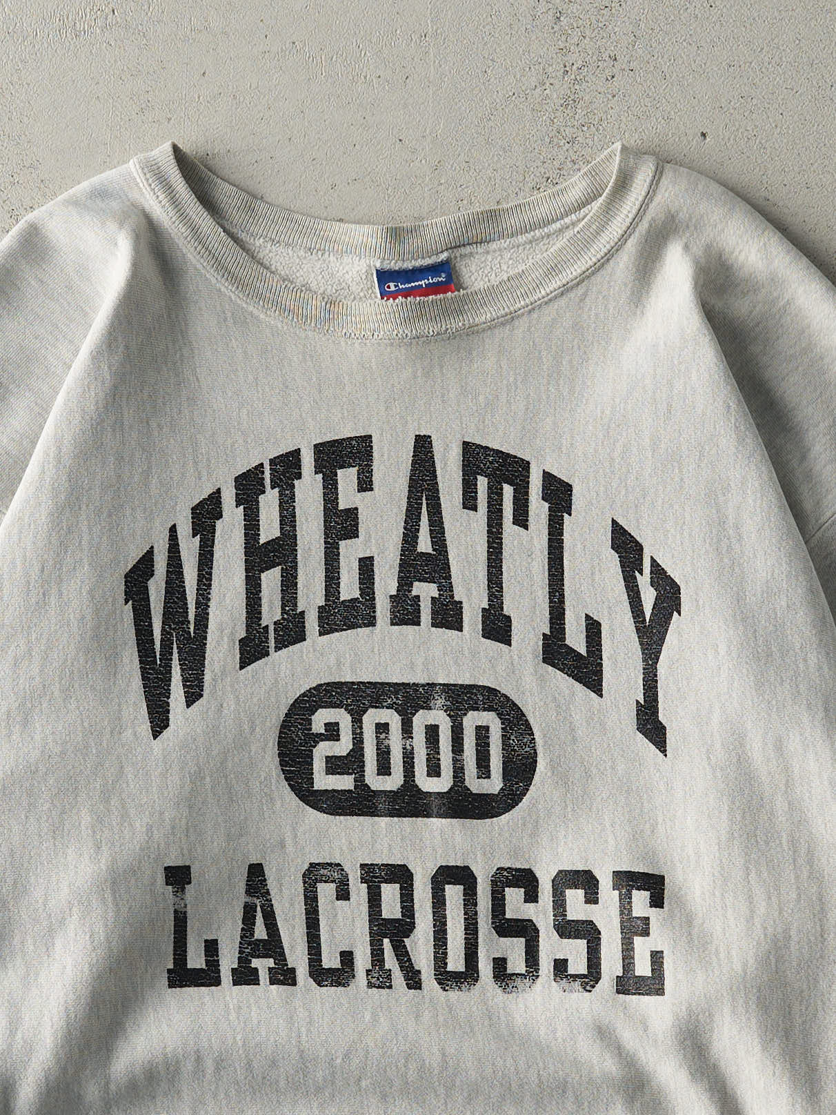 Vintage 00' Heather Grey Lacrosse Champion Reverse Weave Crewneck (XL)