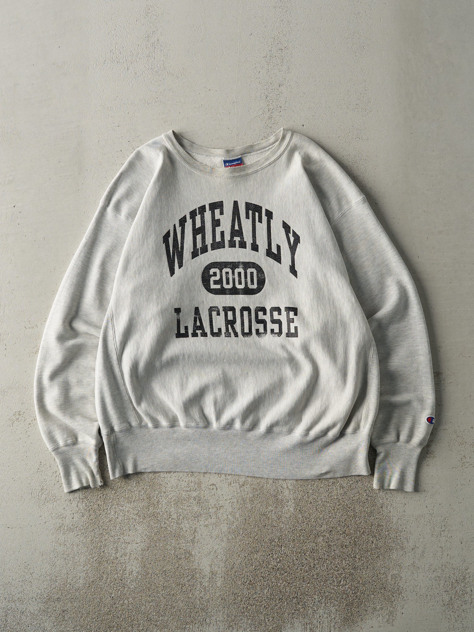 Vintage 00' Heather Grey Lacrosse Champion Reverse Weave Crewneck (XL)