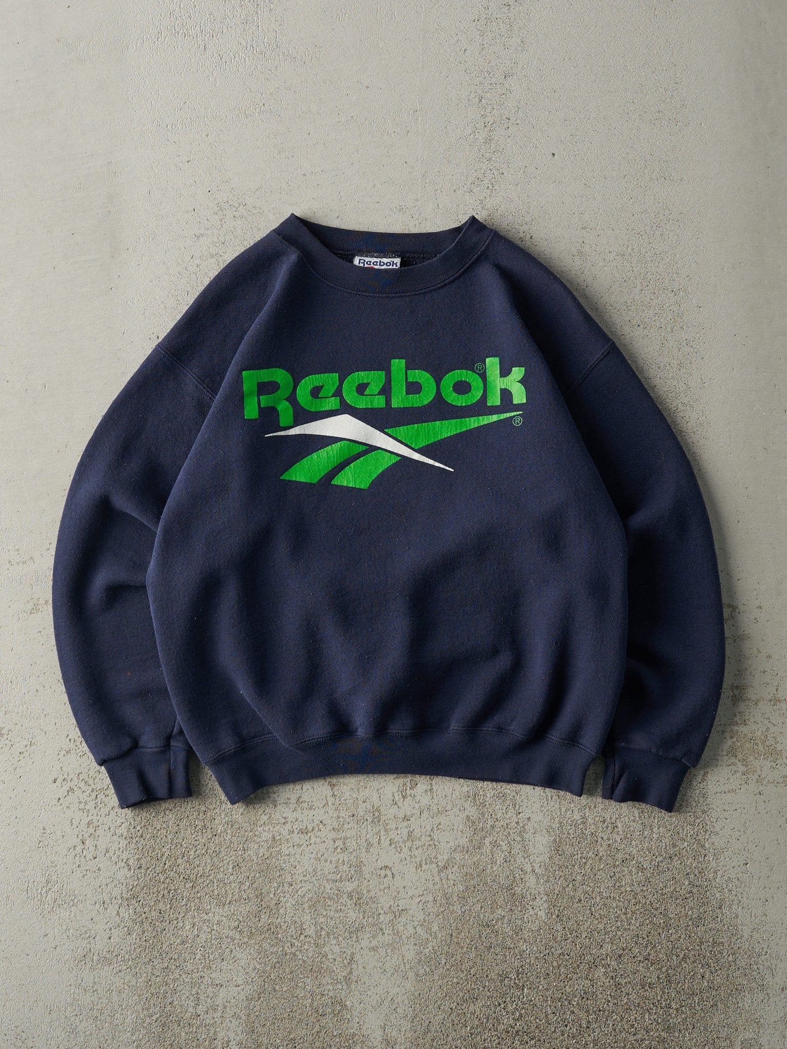 Vintage 90s Navy Blue Reebok Logo Crewneck (S/M)