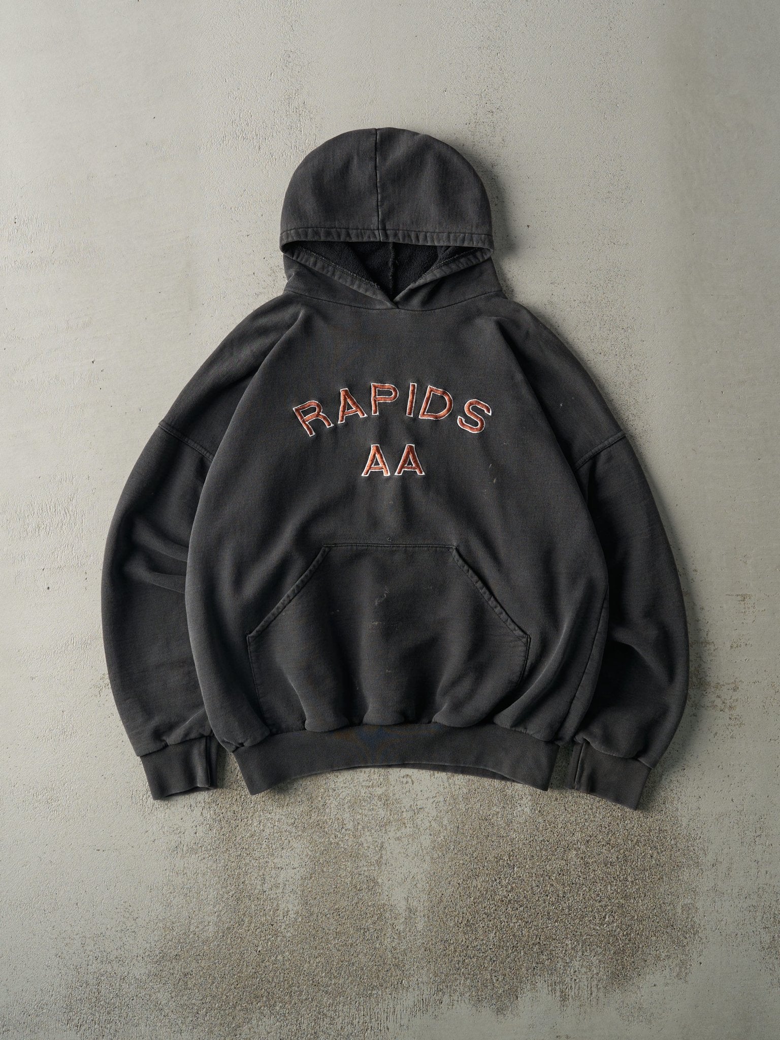 Vintage 90s Black Embroidered Rapids AA Hoodie (L/XL)