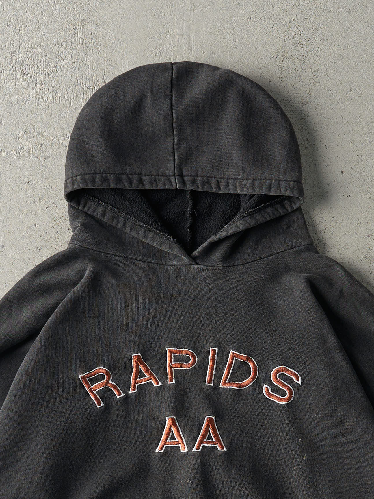 Vintage 90s Black Embroidered Rapids AA Hoodie (L/XL)