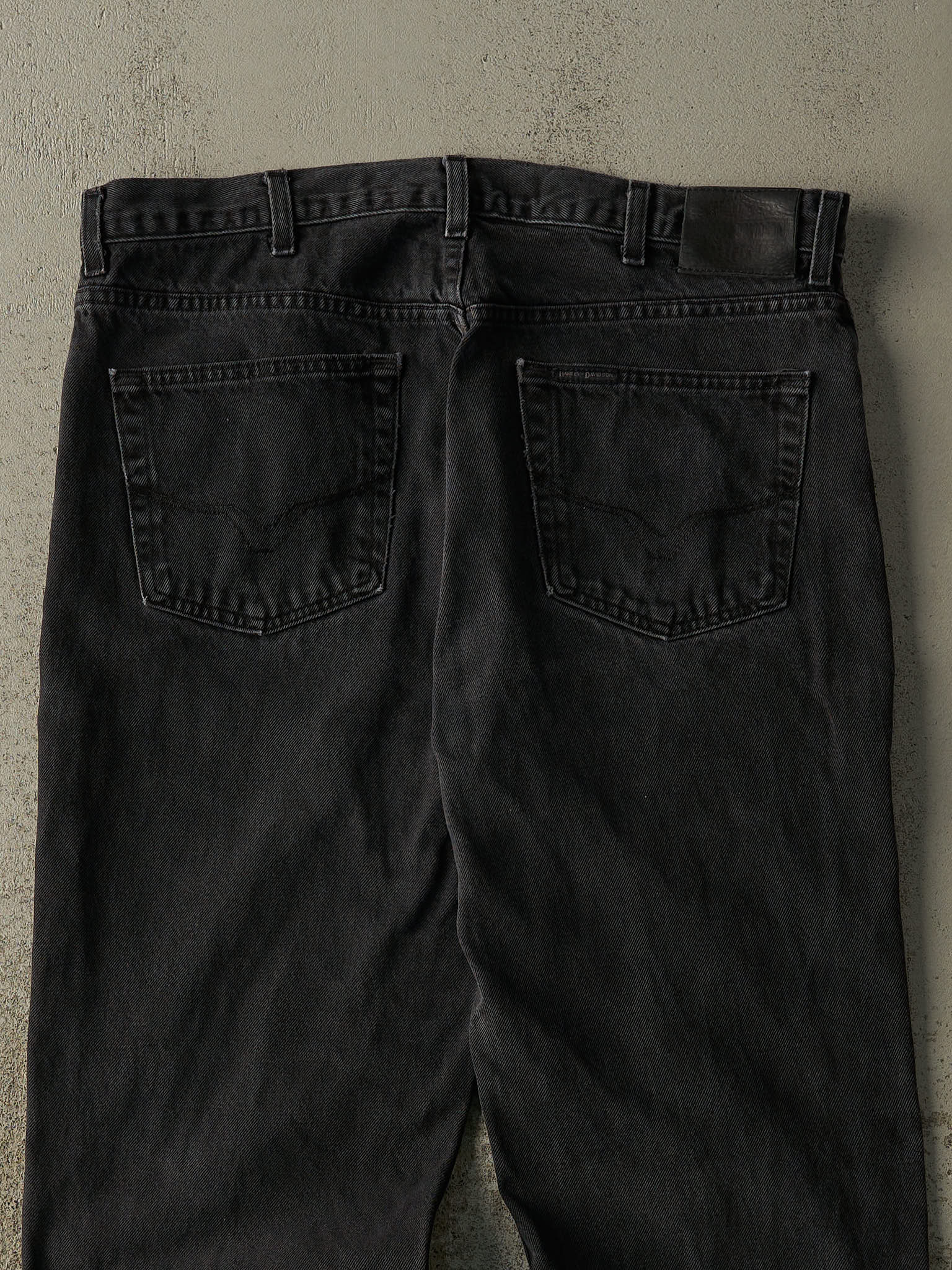 Vintage 90s Faded Black Harley Davidson Denim Pants (37x30)
