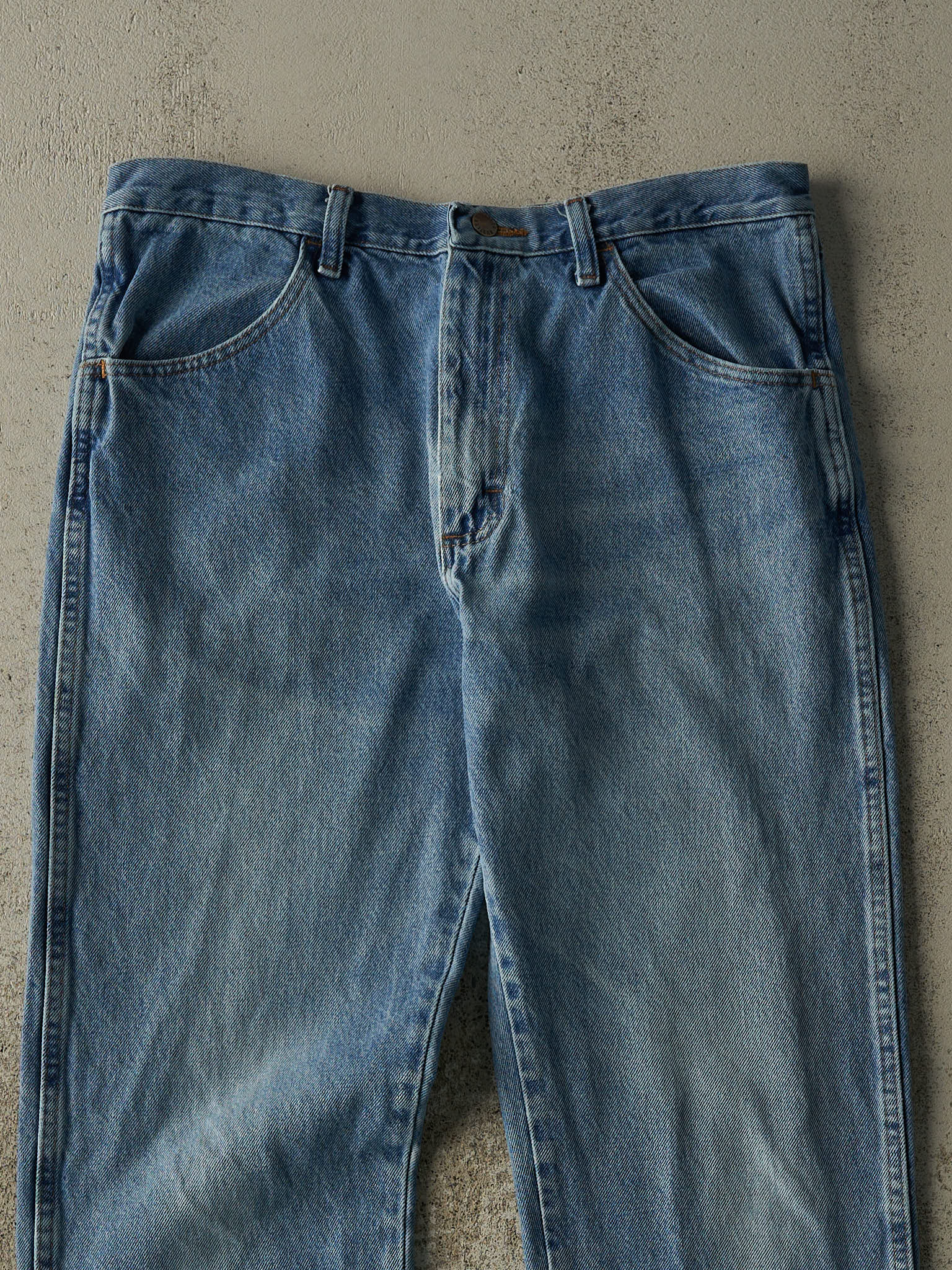 Vintage 90s Light Wash Rustler Jeans (34x29.5)
