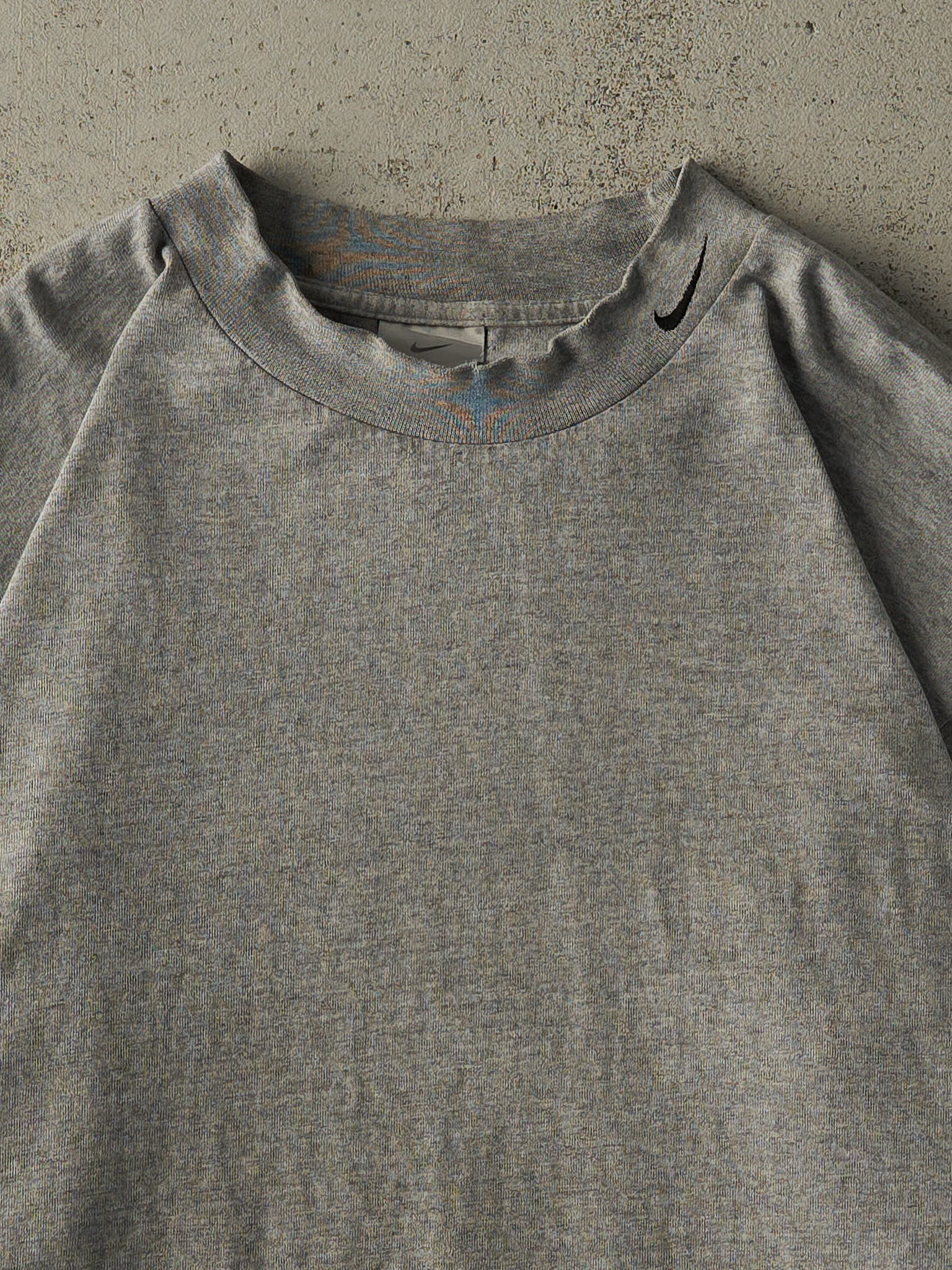 Vintage Y2K Grey Nike Embroidered Mock Neck Long Sleeve (XL/XXL)