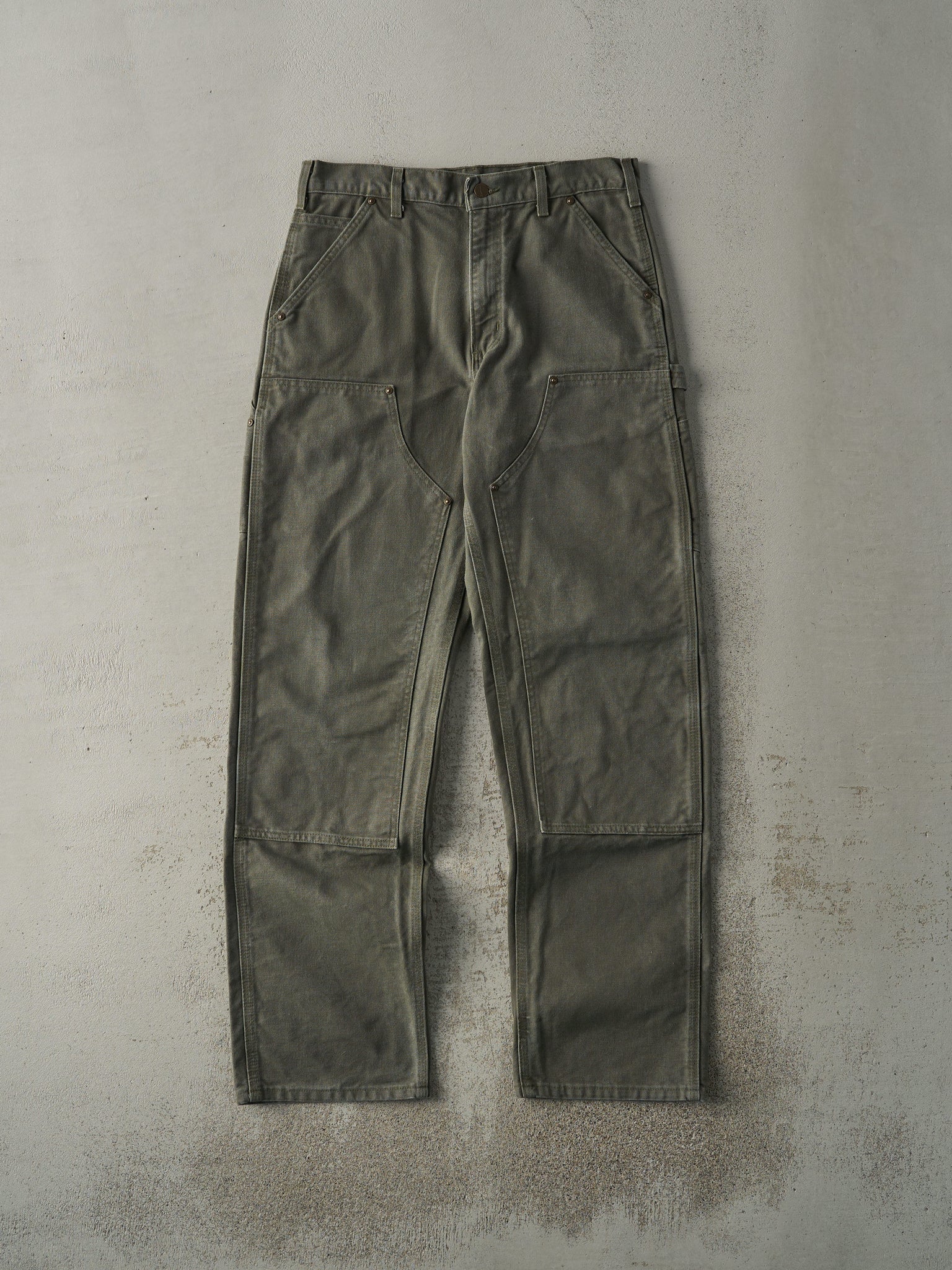 Vintage Y2K Green Carhartt Double Knee Carpenter Pants (31.5x33.5)